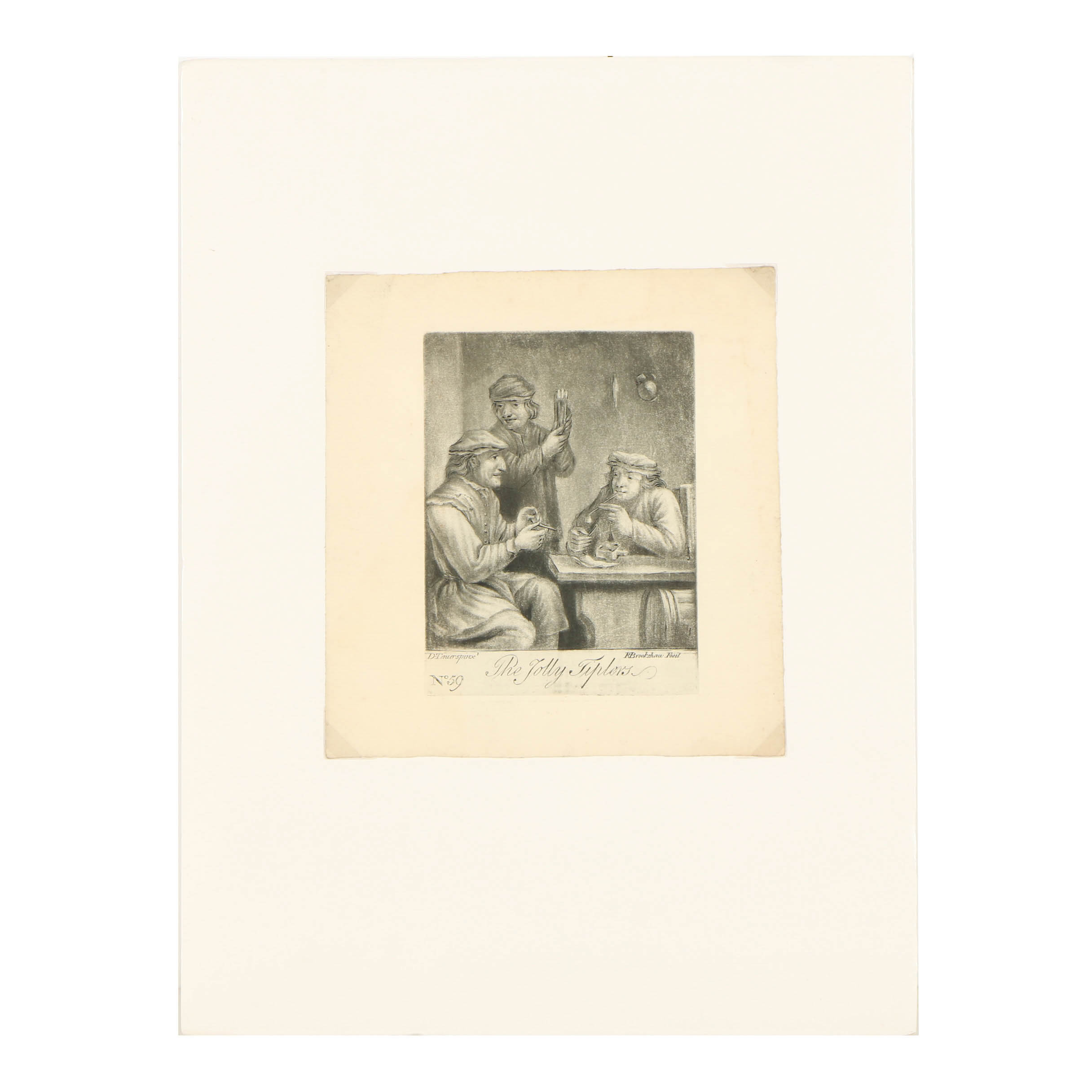 Richard Brookshaw Mezzotint on Paper of Genre Scene