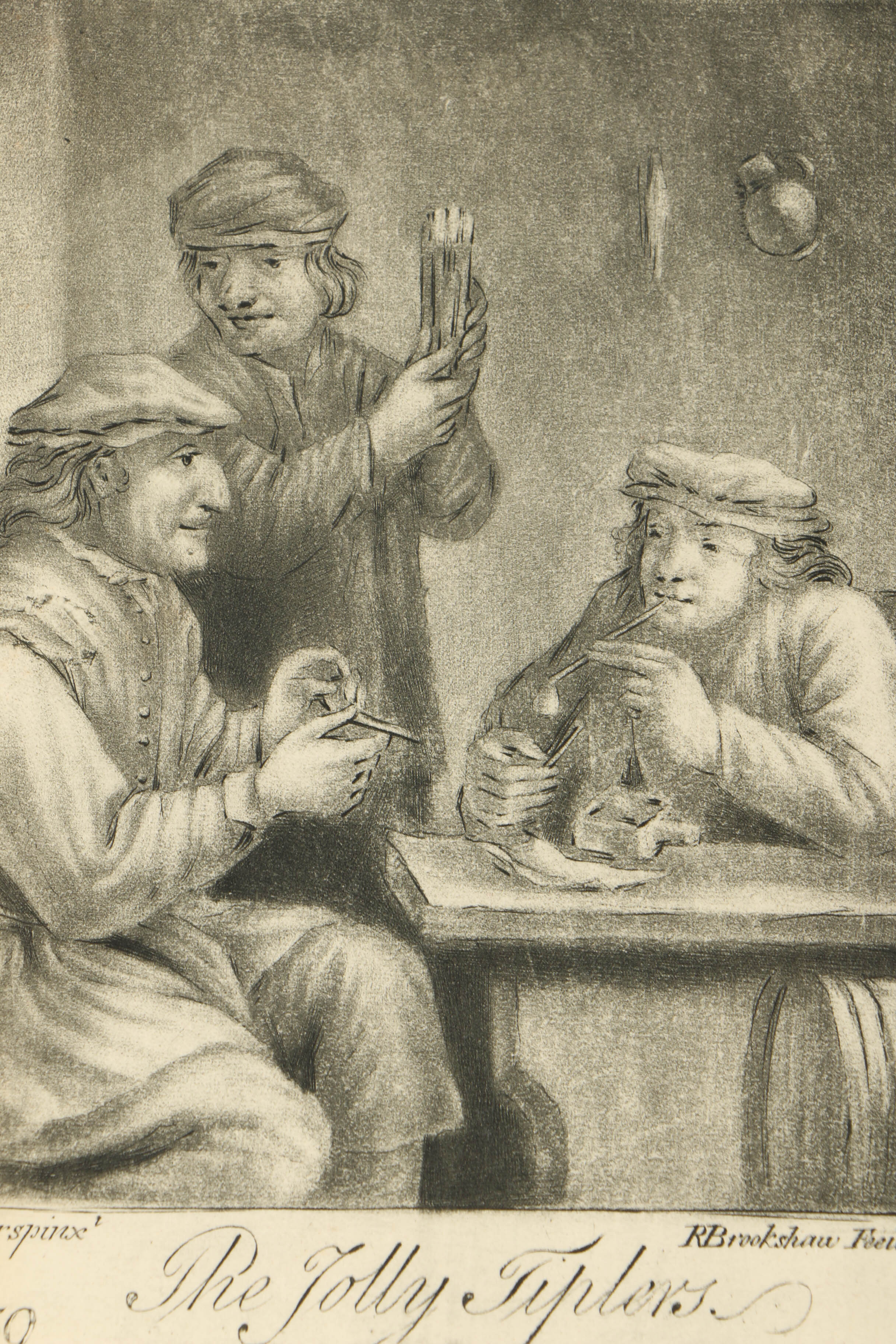 Richard Brookshaw Mezzotint on Paper of Genre Scene