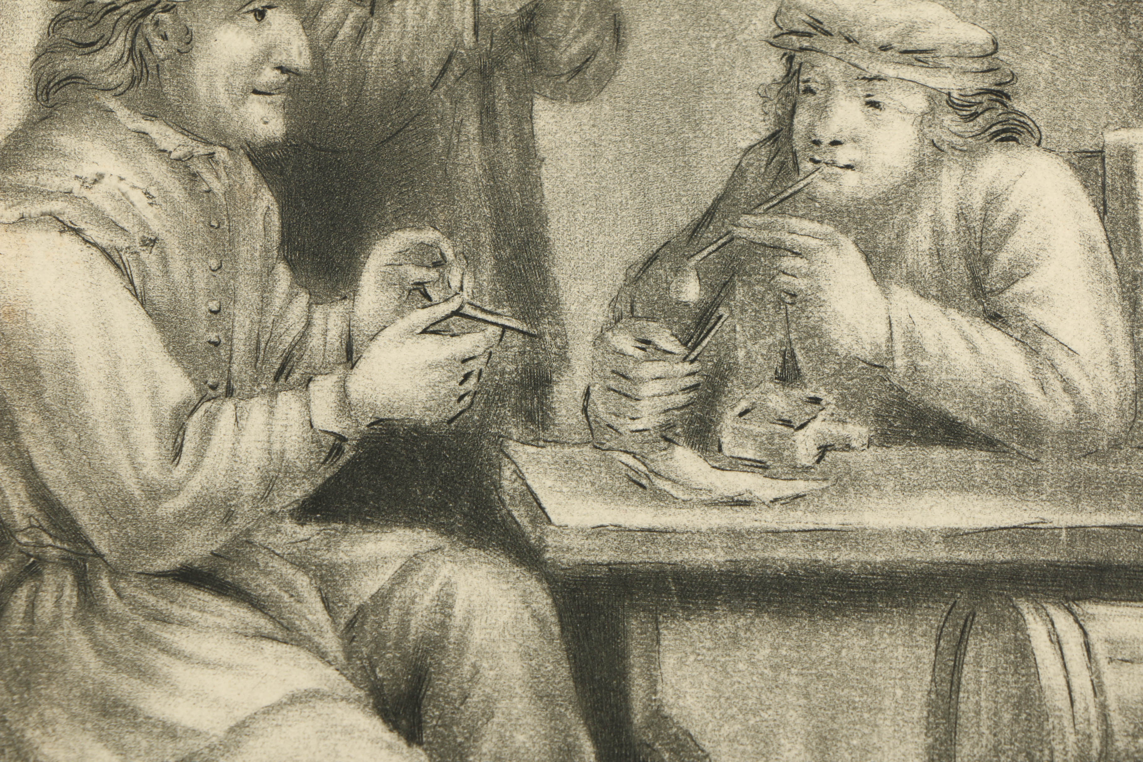 Richard Brookshaw Mezzotint on Paper of Genre Scene