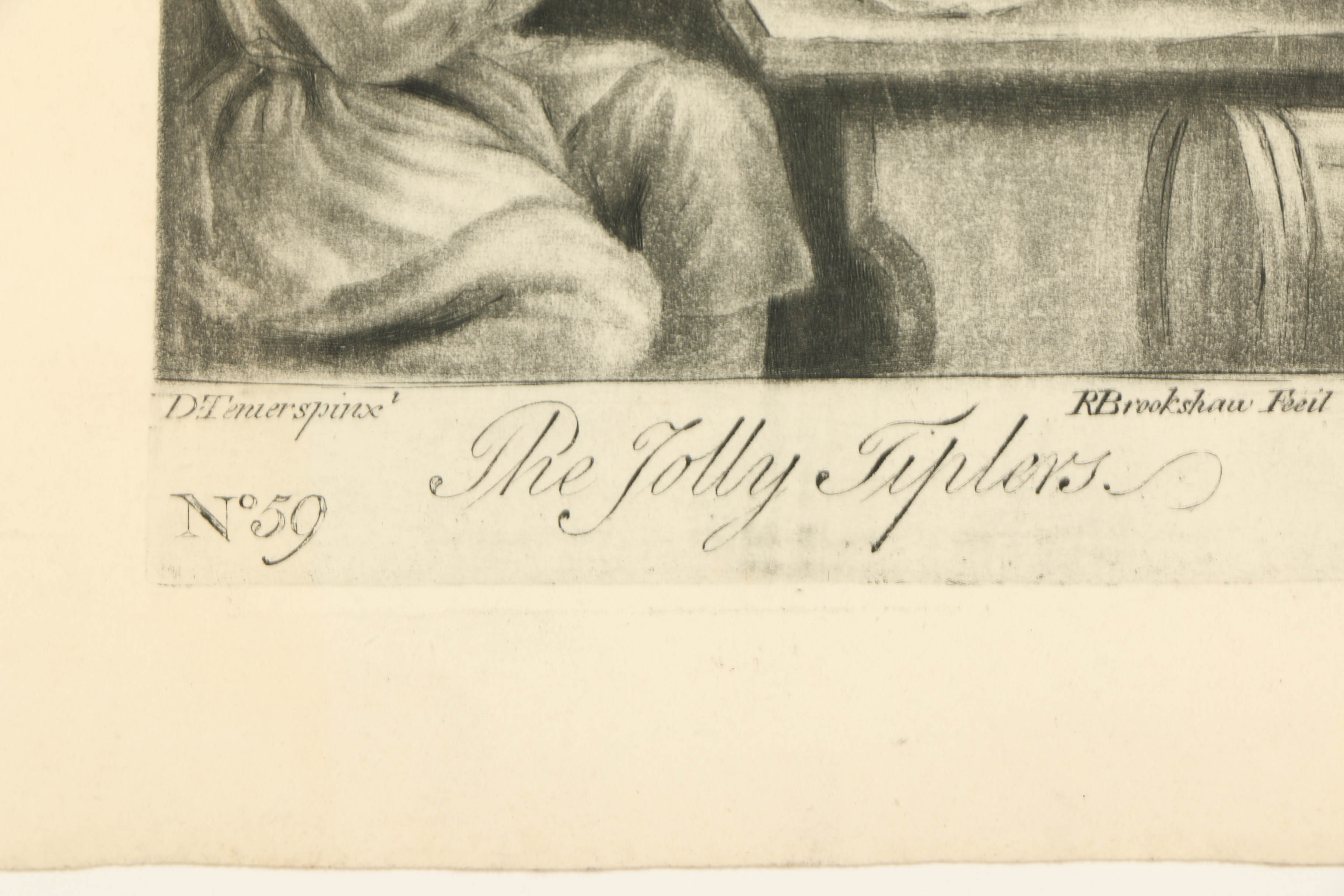 Richard Brookshaw Mezzotint on Paper of Genre Scene