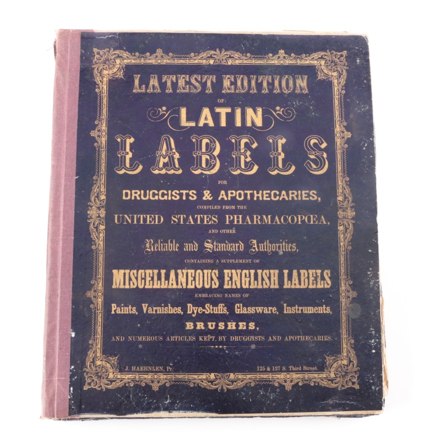 1859 Book of Apothecary Labels