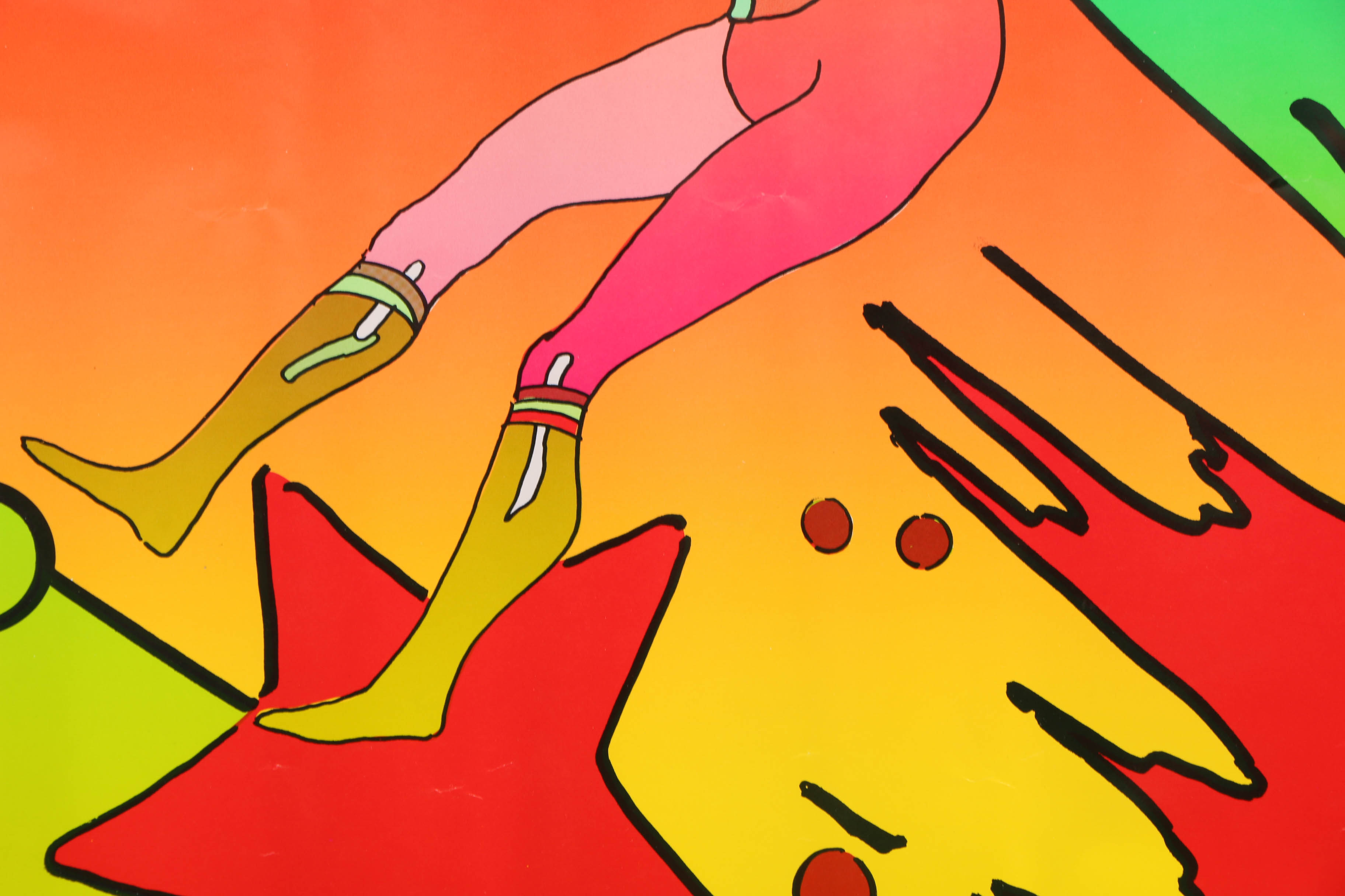 Lithographs Prints on Paper after Peter Max "Cosmic Trapeze" and "Floating"