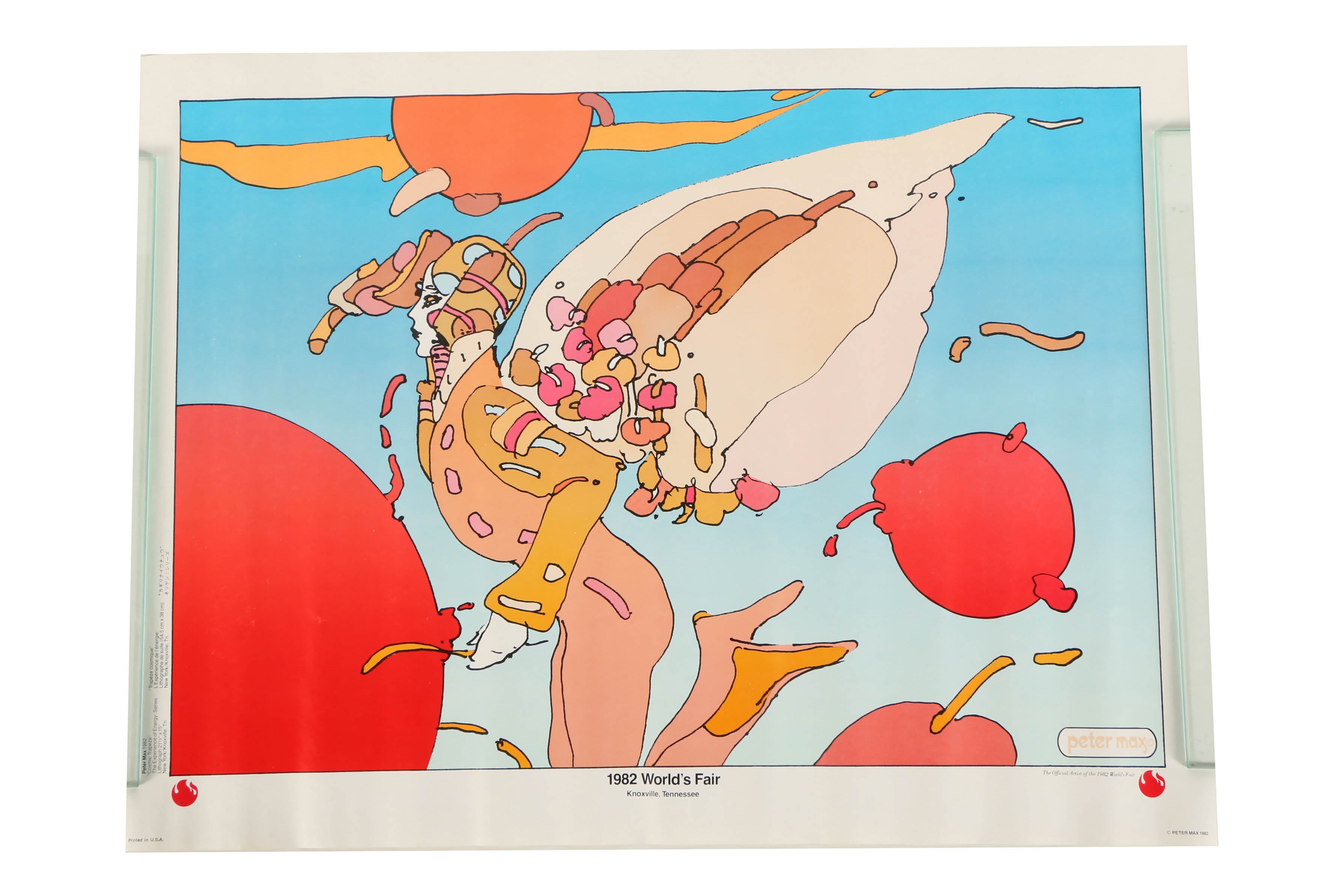Lithographs Prints on Paper after Peter Max "Cosmic Trapeze" and "Floating"