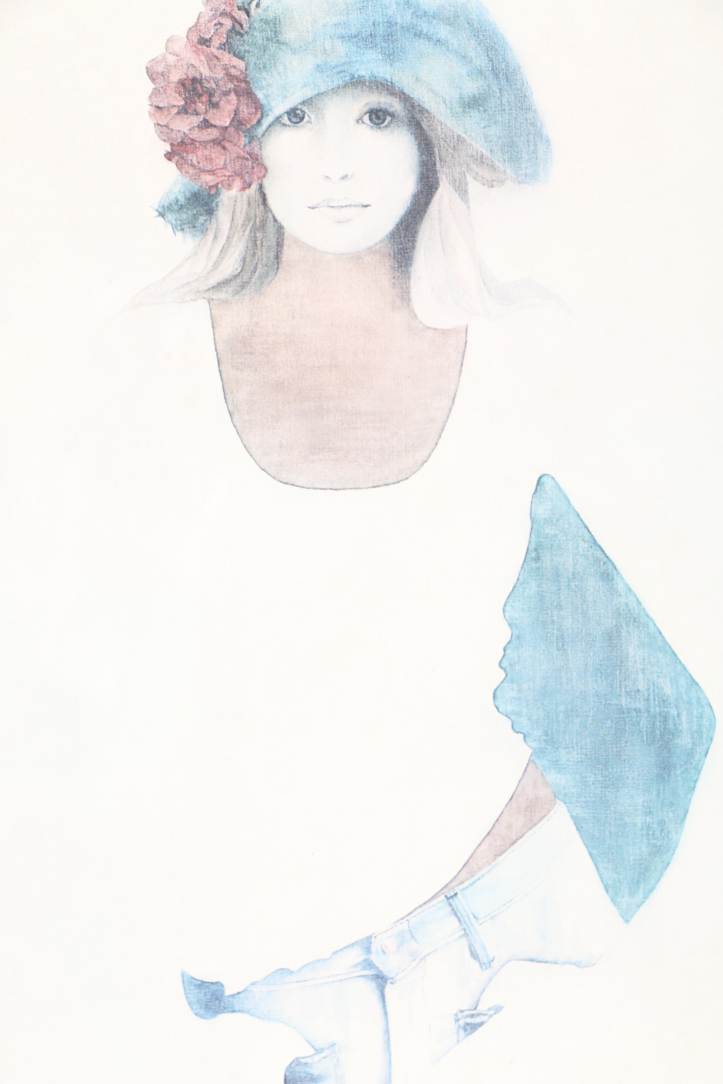 Offset Lithograph Prints After Christine Rosamond "Summer Mood" "Denim & Silk"