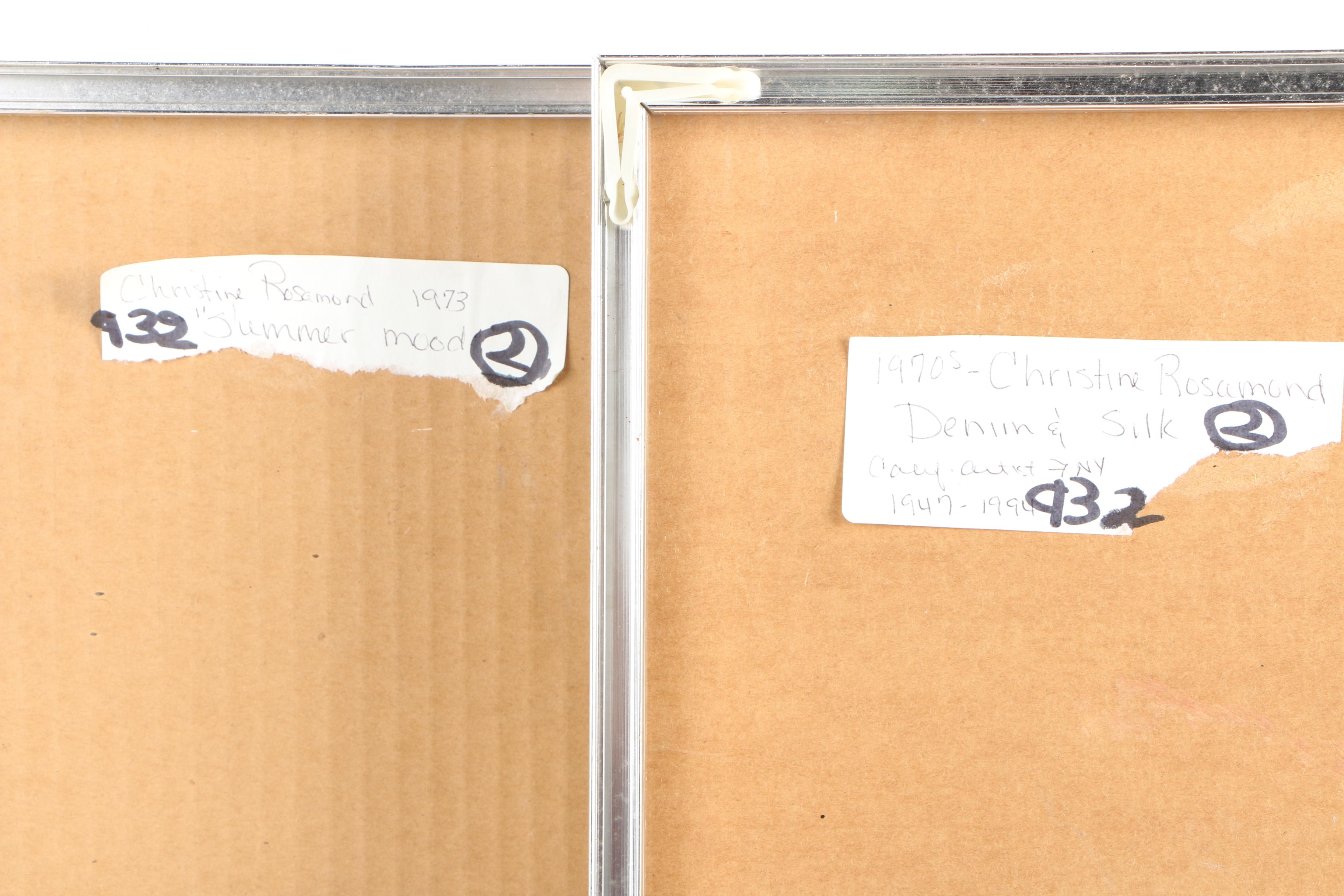 Offset Lithograph Prints After Christine Rosamond "Summer Mood" "Denim & Silk"