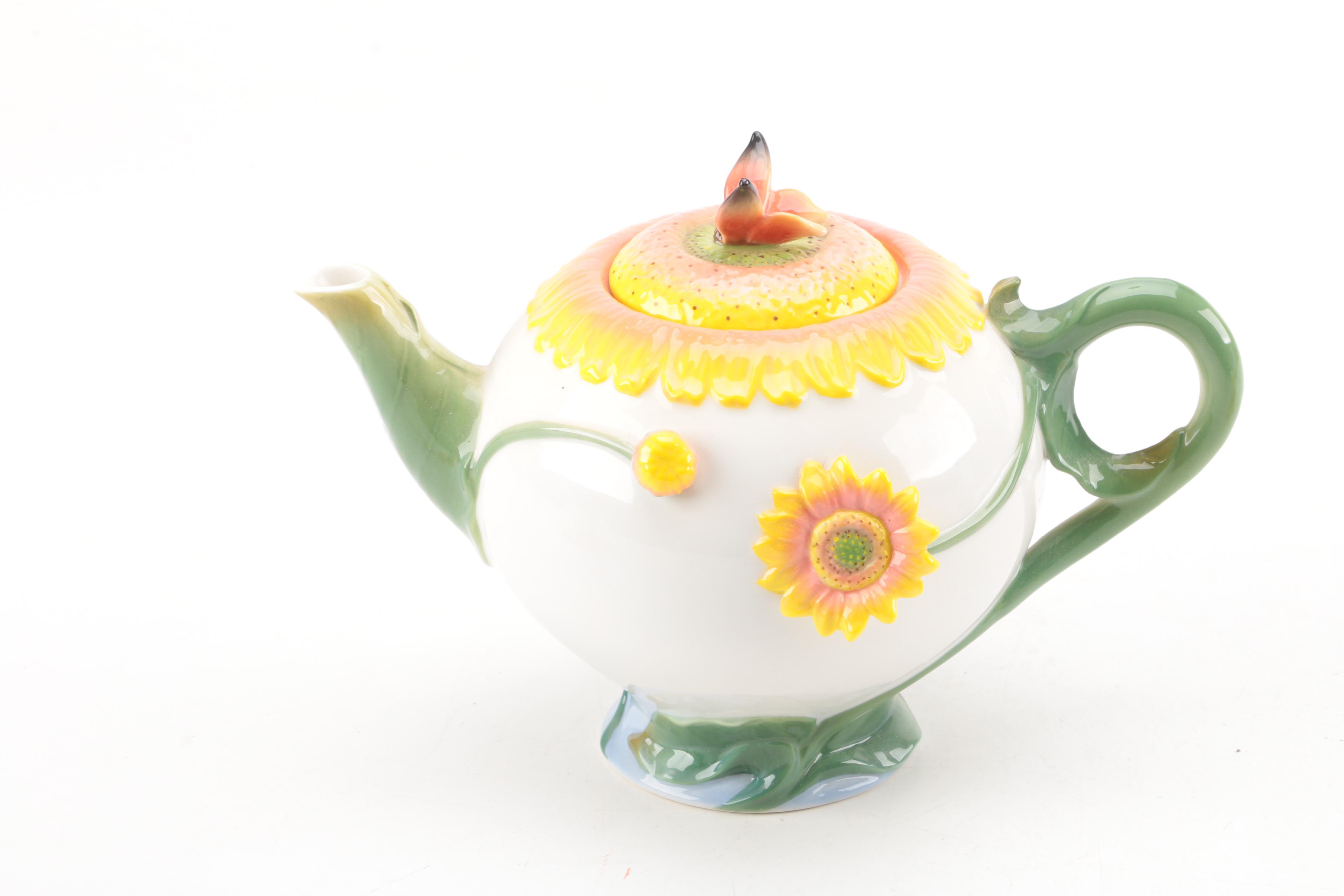 Pier 1 "Sunflower" Novelty Floral Tea Set