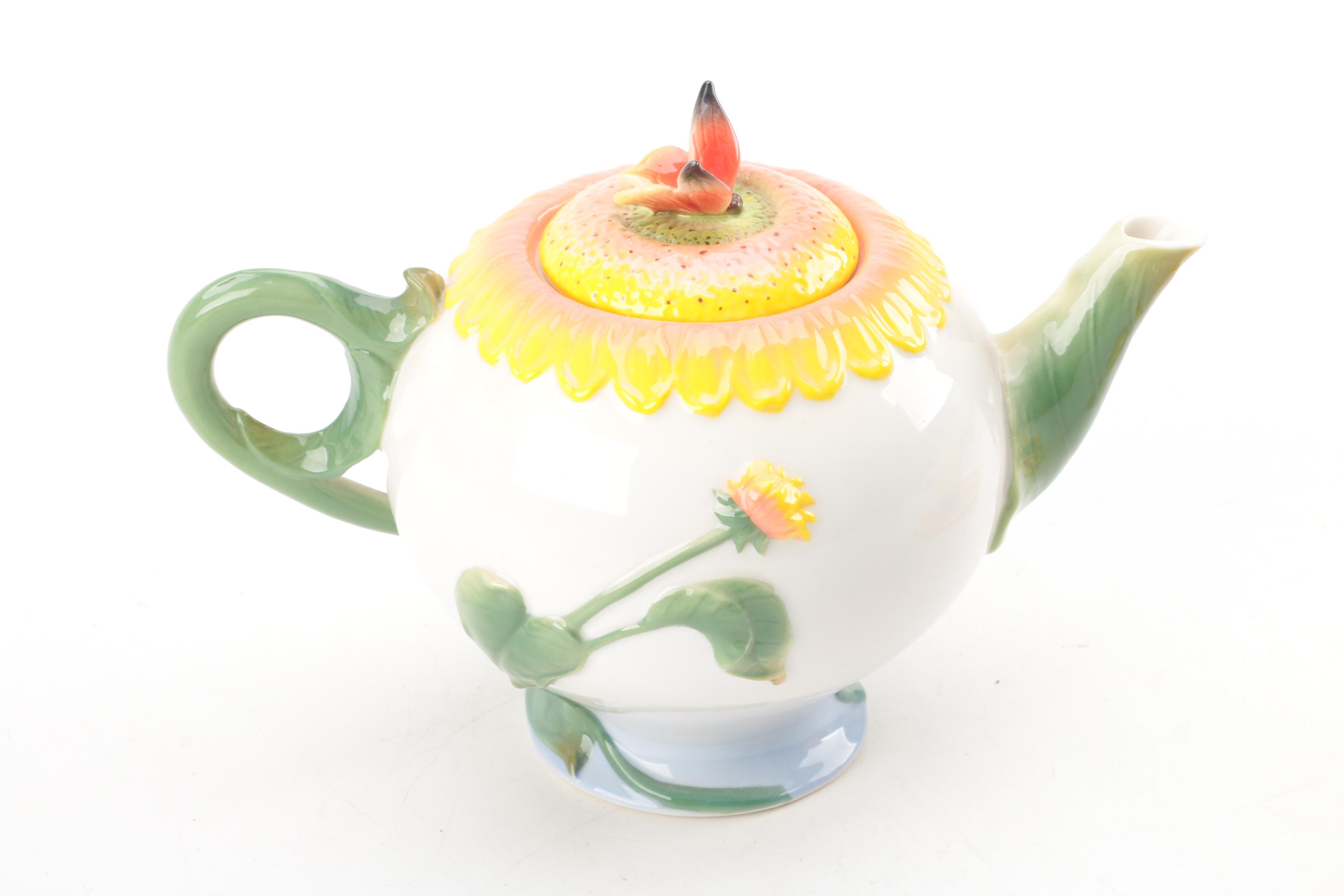 Pier 1 "Sunflower" Novelty Floral Tea Set