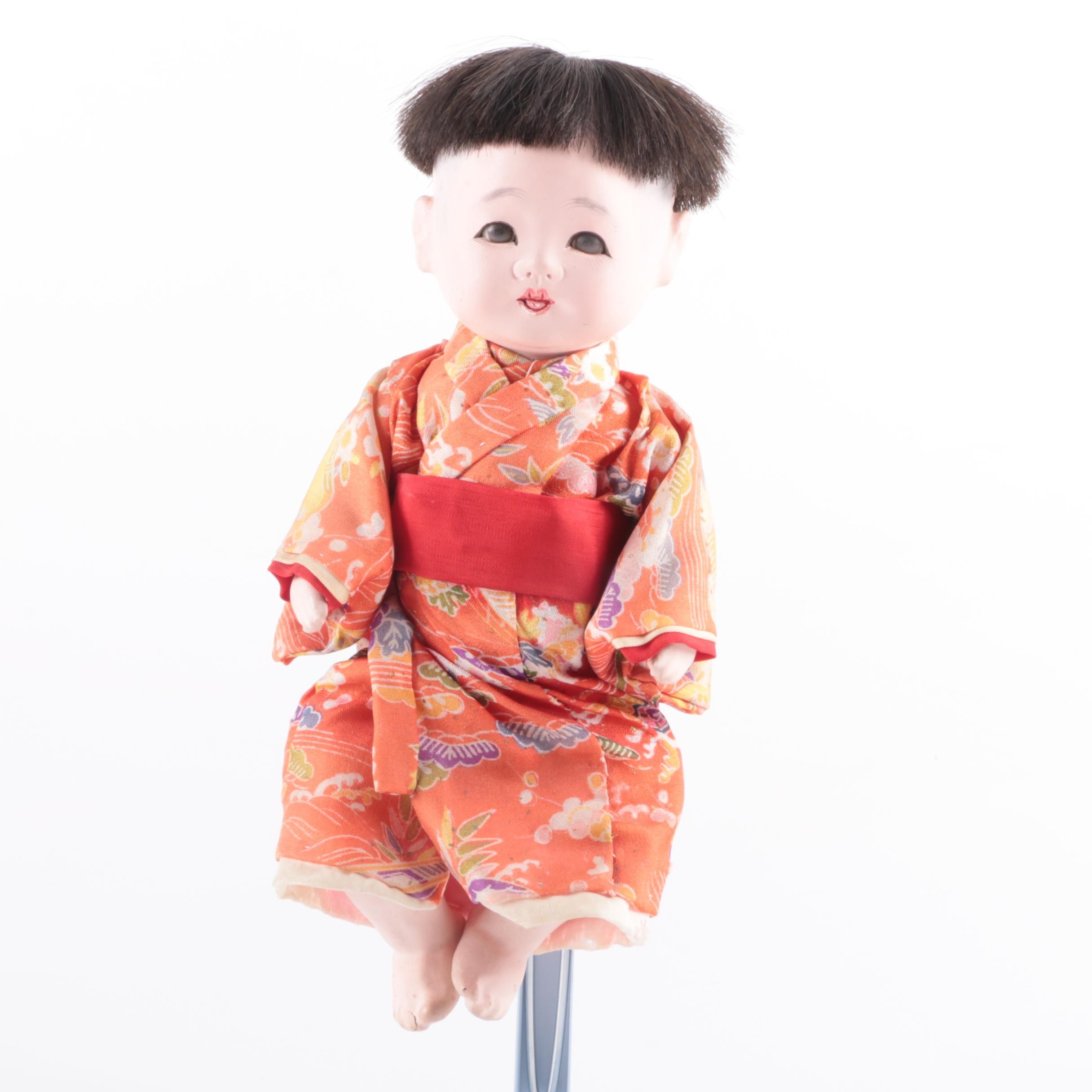 Vintage Japanese Gofun Composition Doll