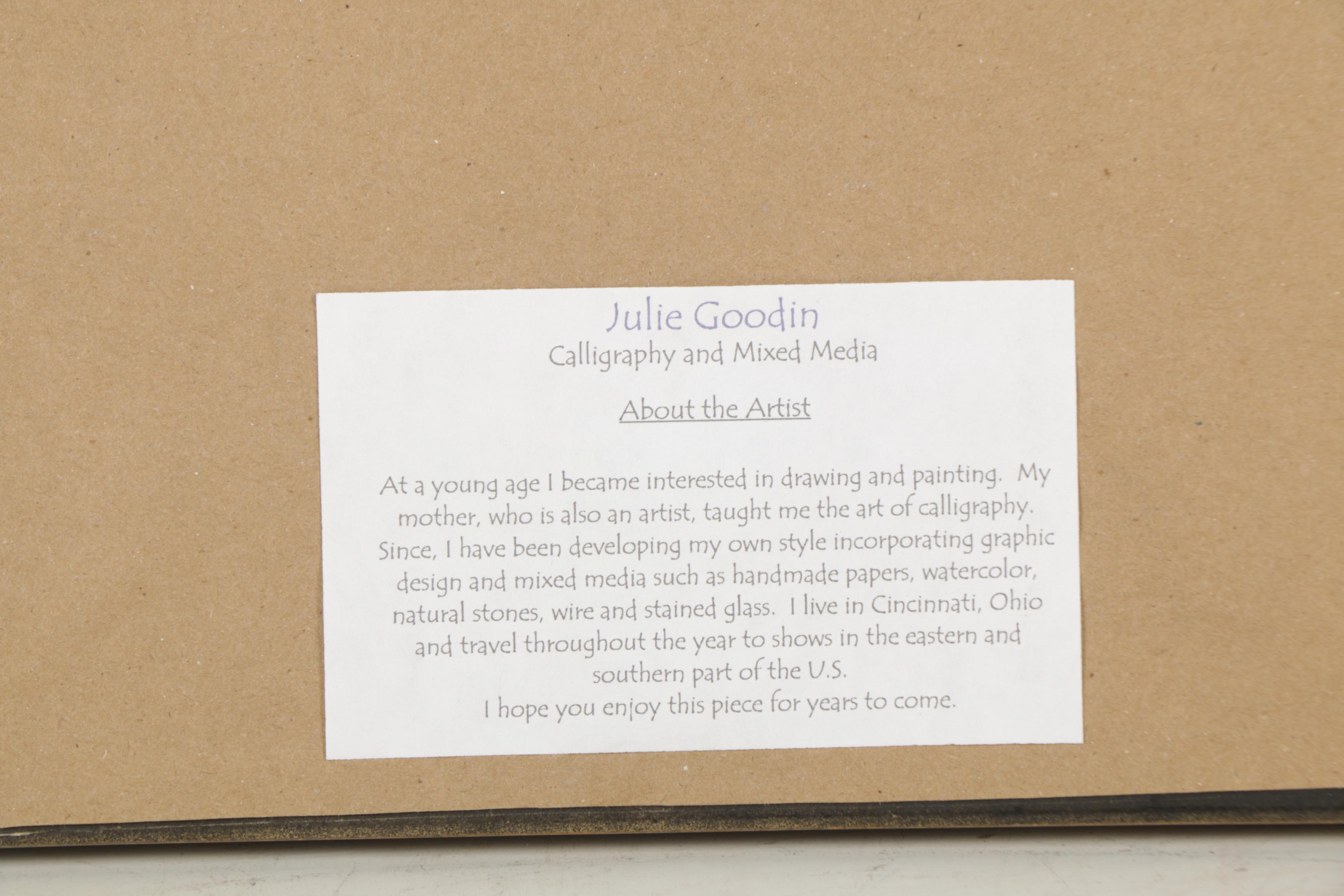 Julie Goodin Mixed Media with Calligraphy