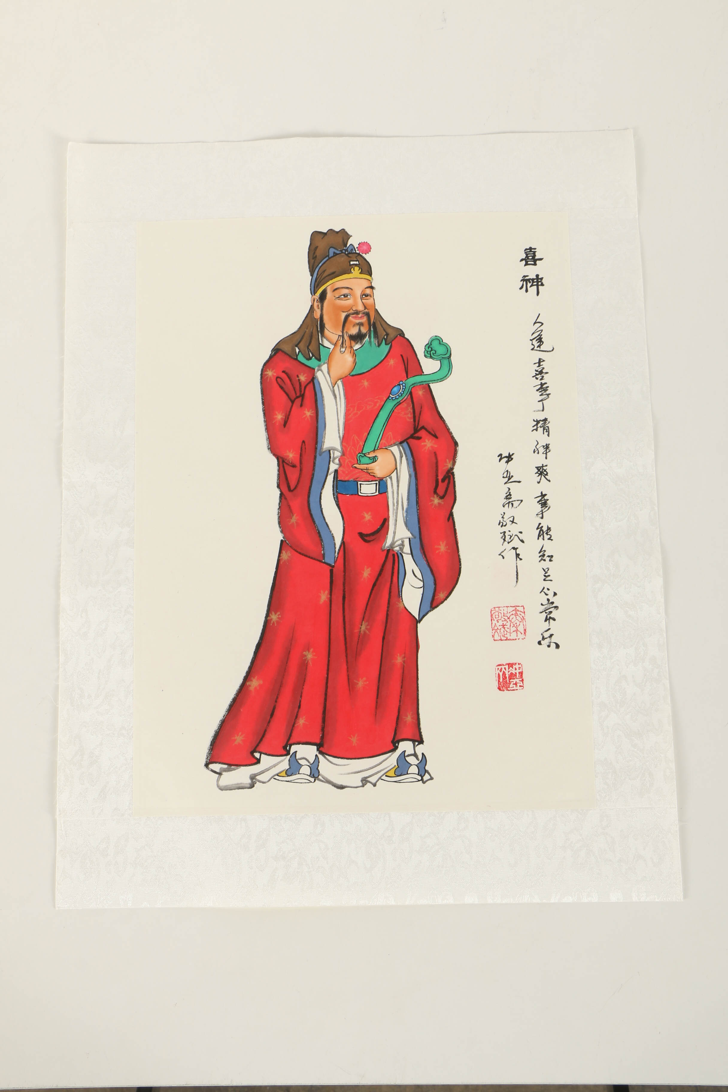 Chinese Ink and Watercolor Paintings of Shennong and Lu Xing