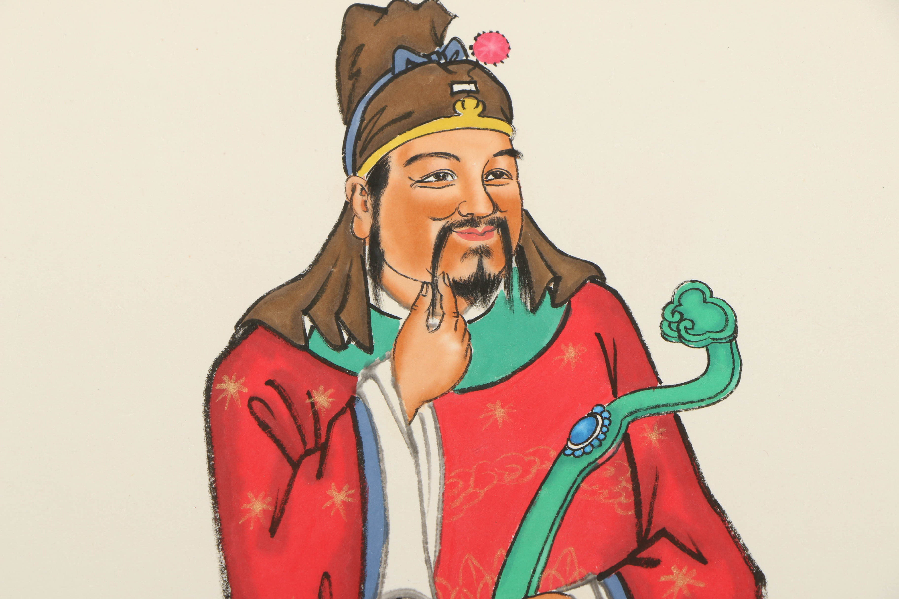 Chinese Ink and Watercolor Paintings of Shennong and Lu Xing