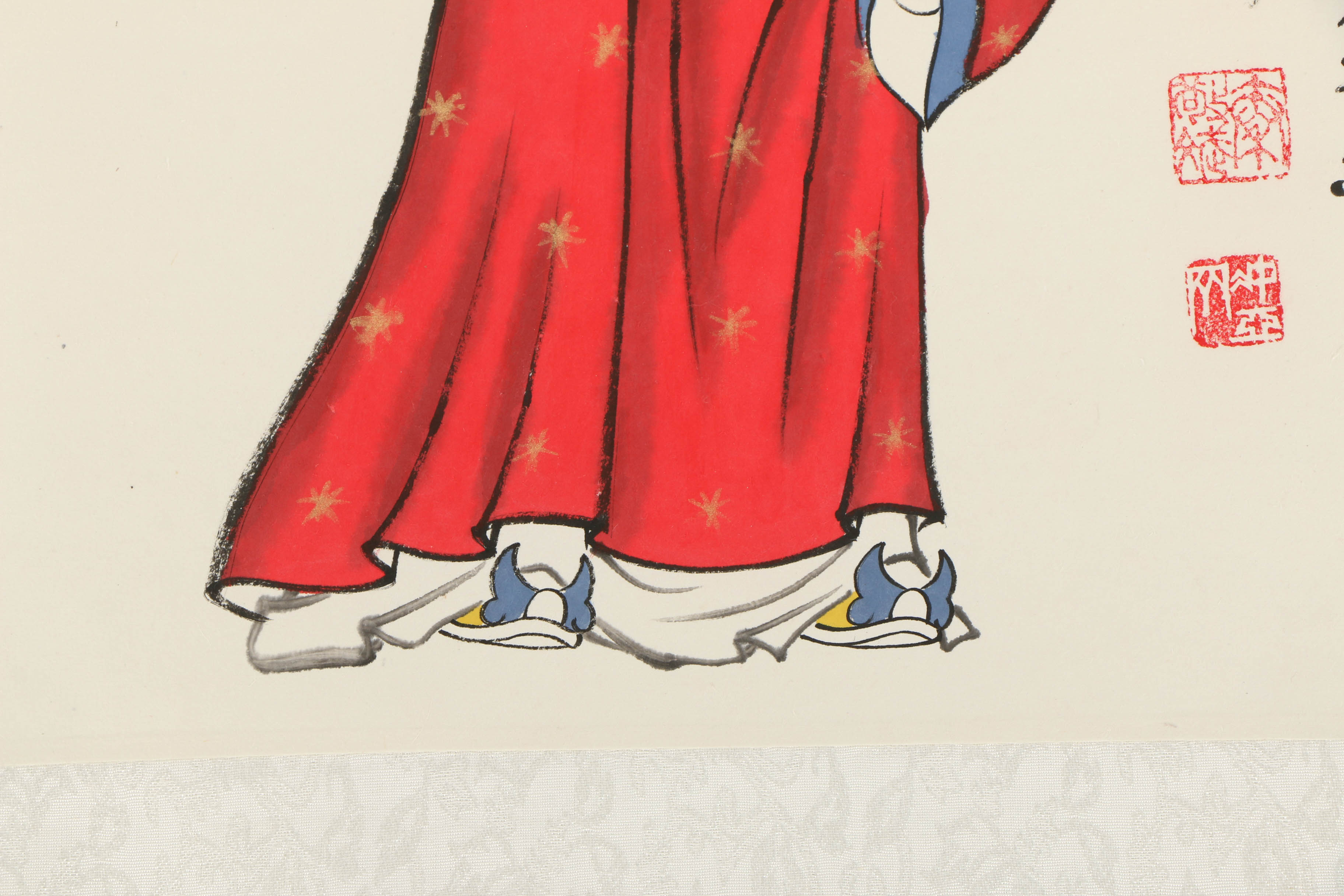 Chinese Ink and Watercolor Paintings of Shennong and Lu Xing