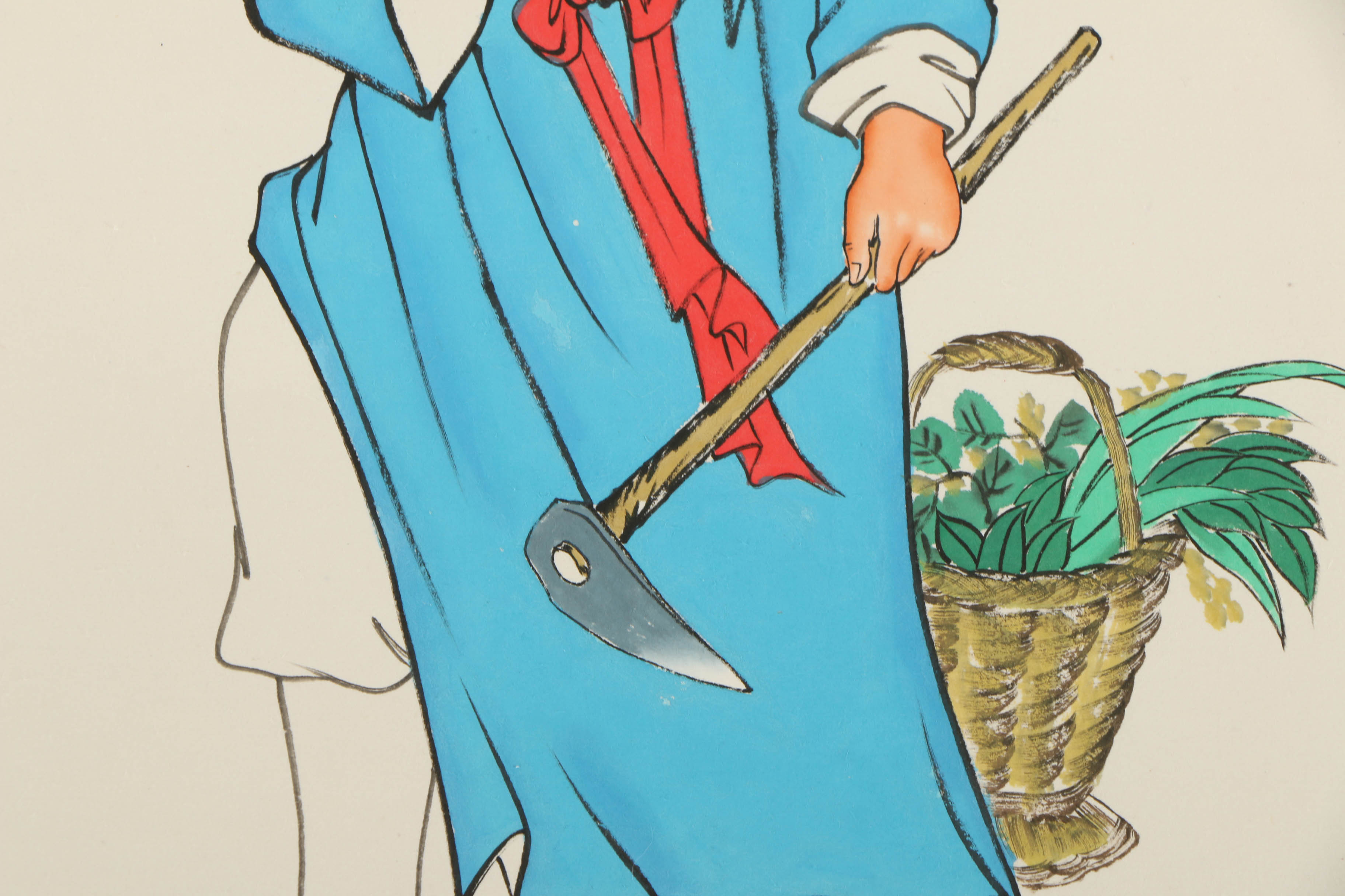 Chinese Ink and Watercolor Paintings of Shennong and Lu Xing