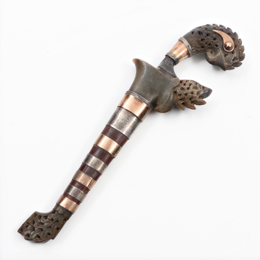 Antique Moroccan "Jambiya" Dagger in Carved Horn