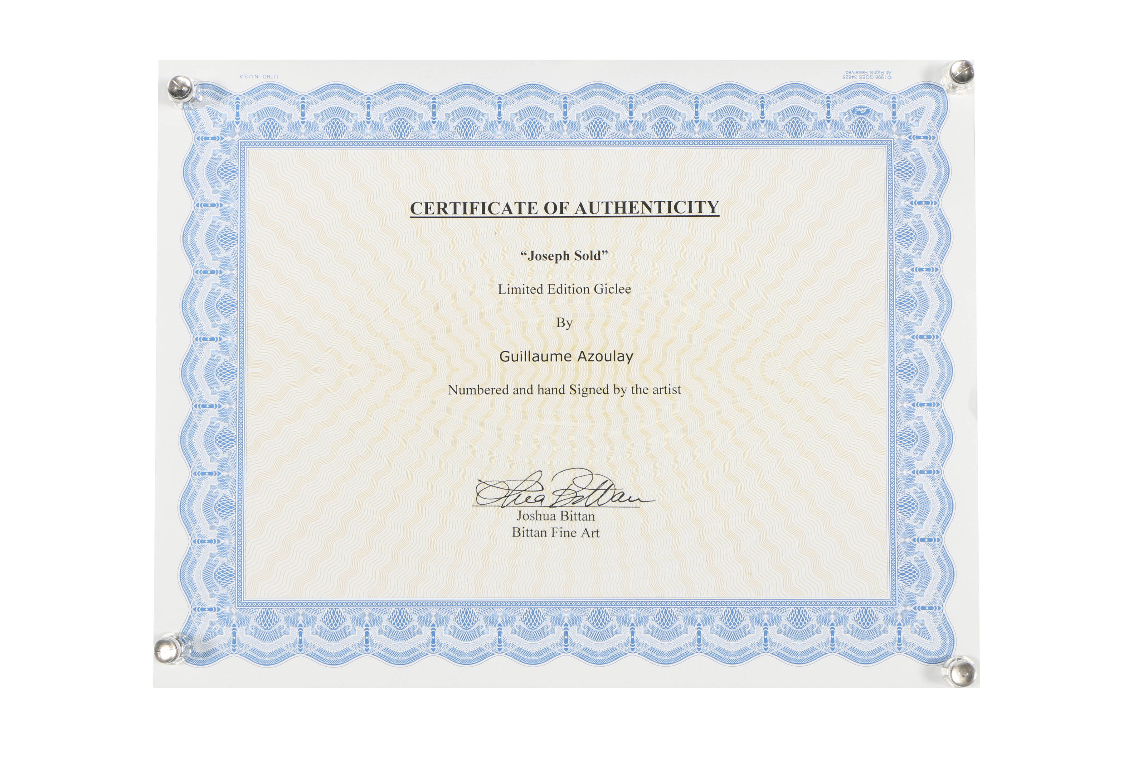 Guillaume Azoulay Giclee "Joseph Sold D. Dore"