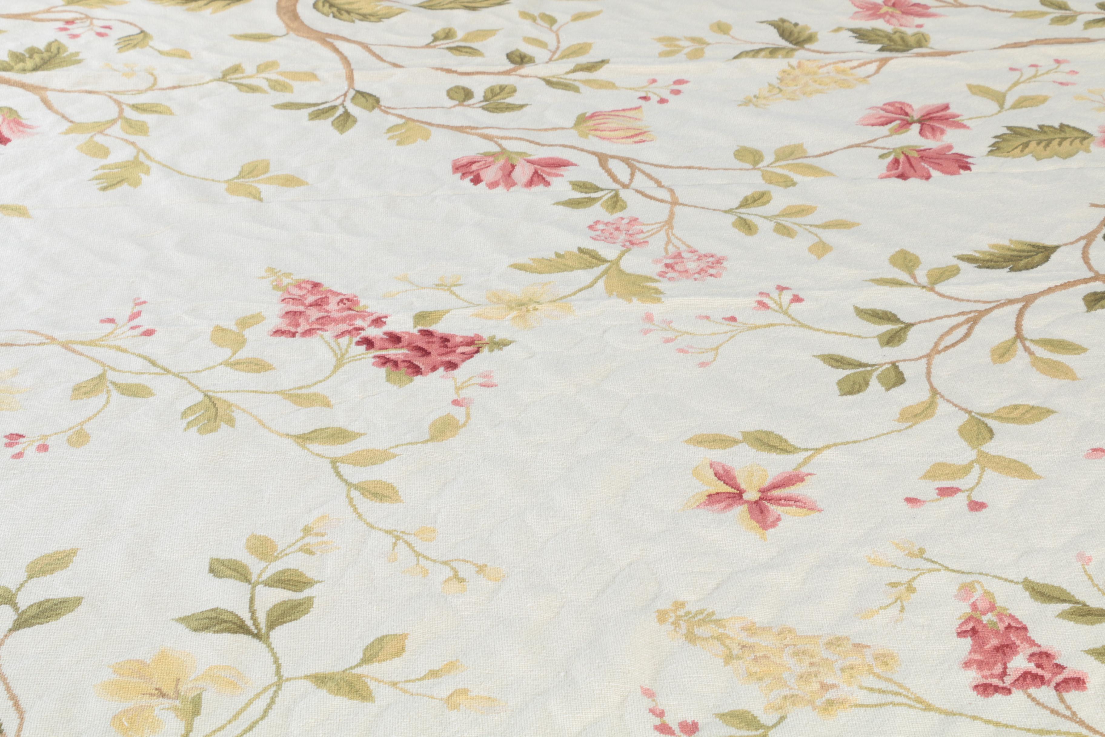 Needlepoint Floral Wool Room Size Rug