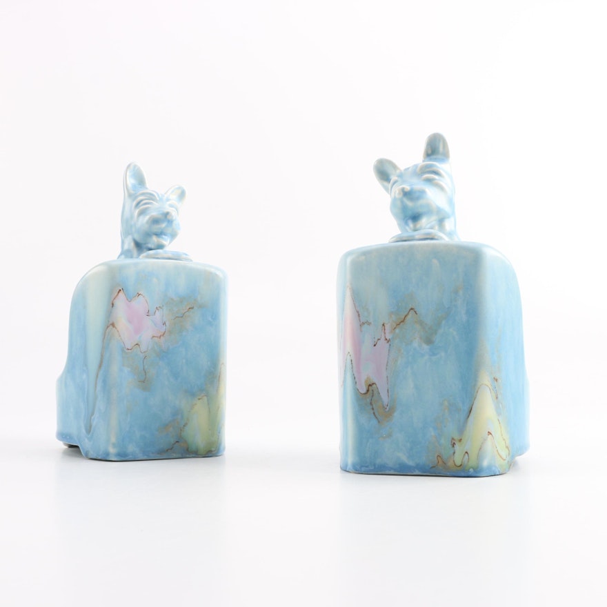 Vintage Beswick Pottery Blue Scottish Terrier Bookends