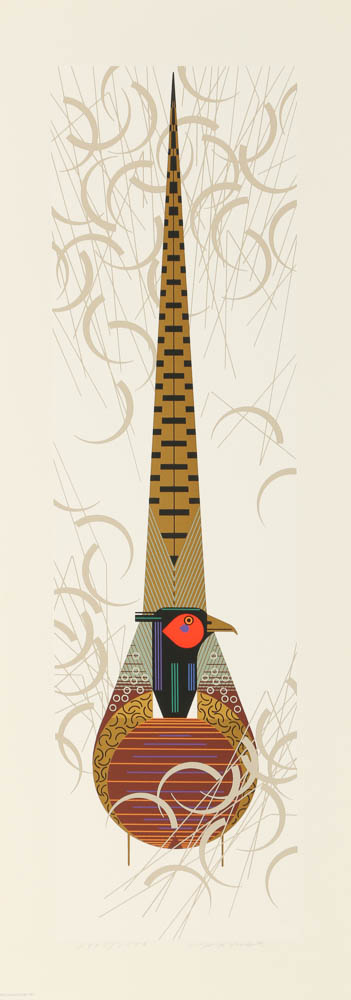 Charley Harper Serigraph "Phancy Pheathers"