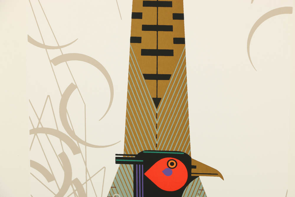 Charley Harper Serigraph "Phancy Pheathers"
