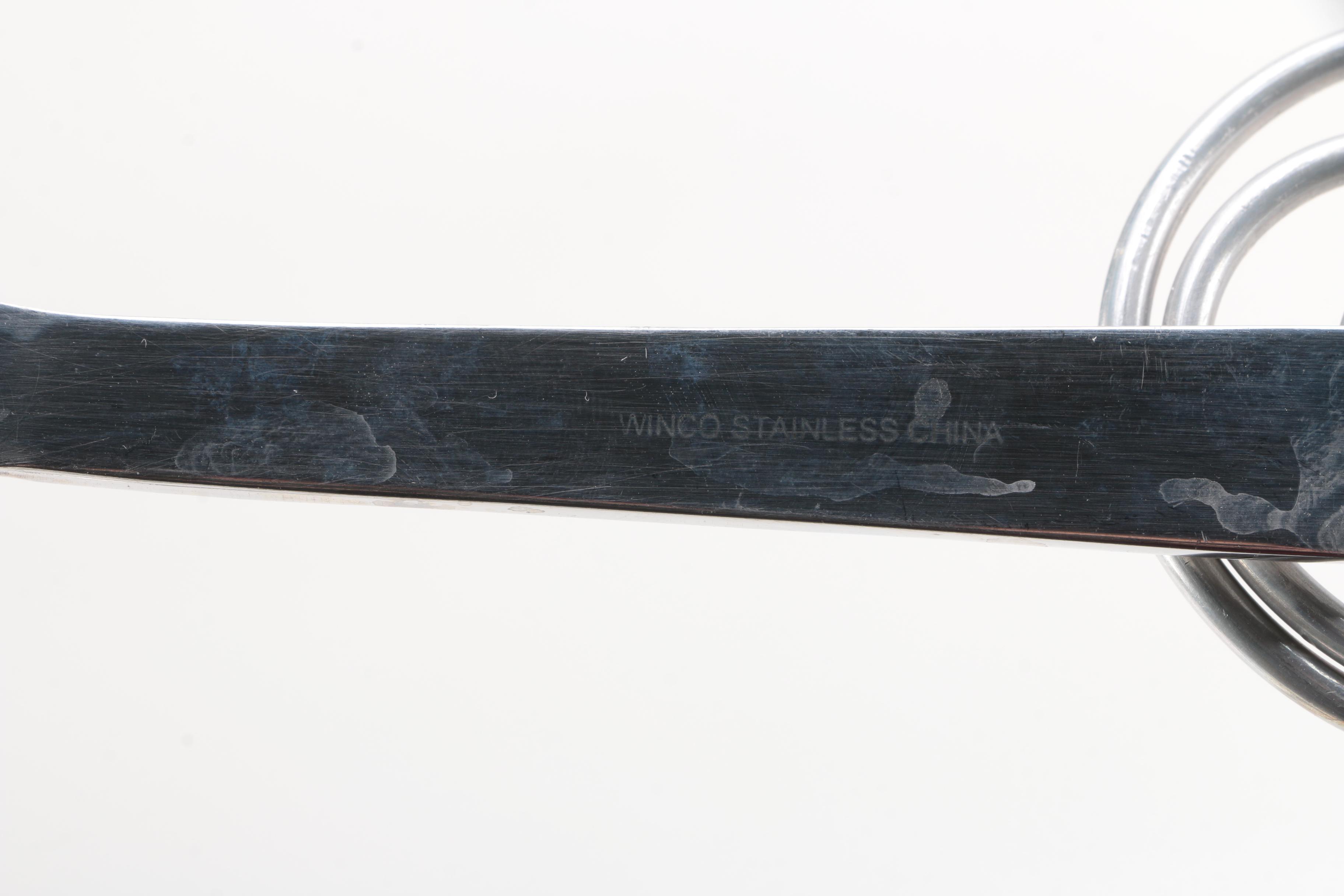 Winco Glass Salad Bowl and Utensils with Colorful Glass Accents