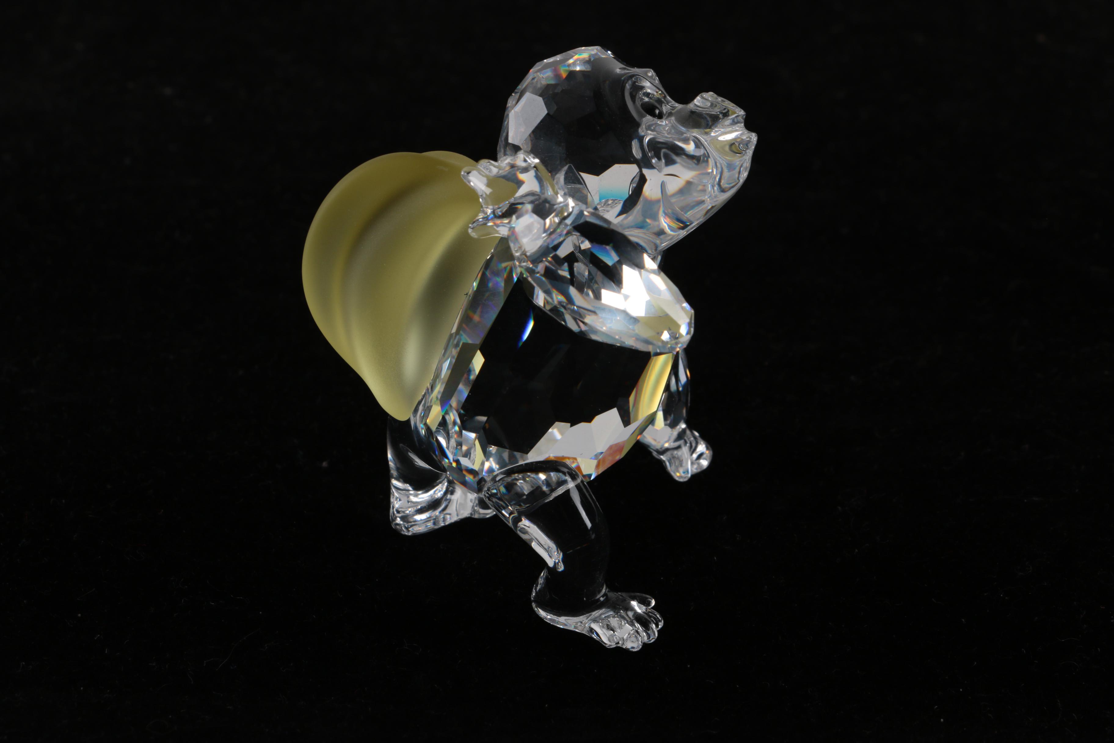 Swarovski Crystal "Young Gorilla" With Bananas Figurine
