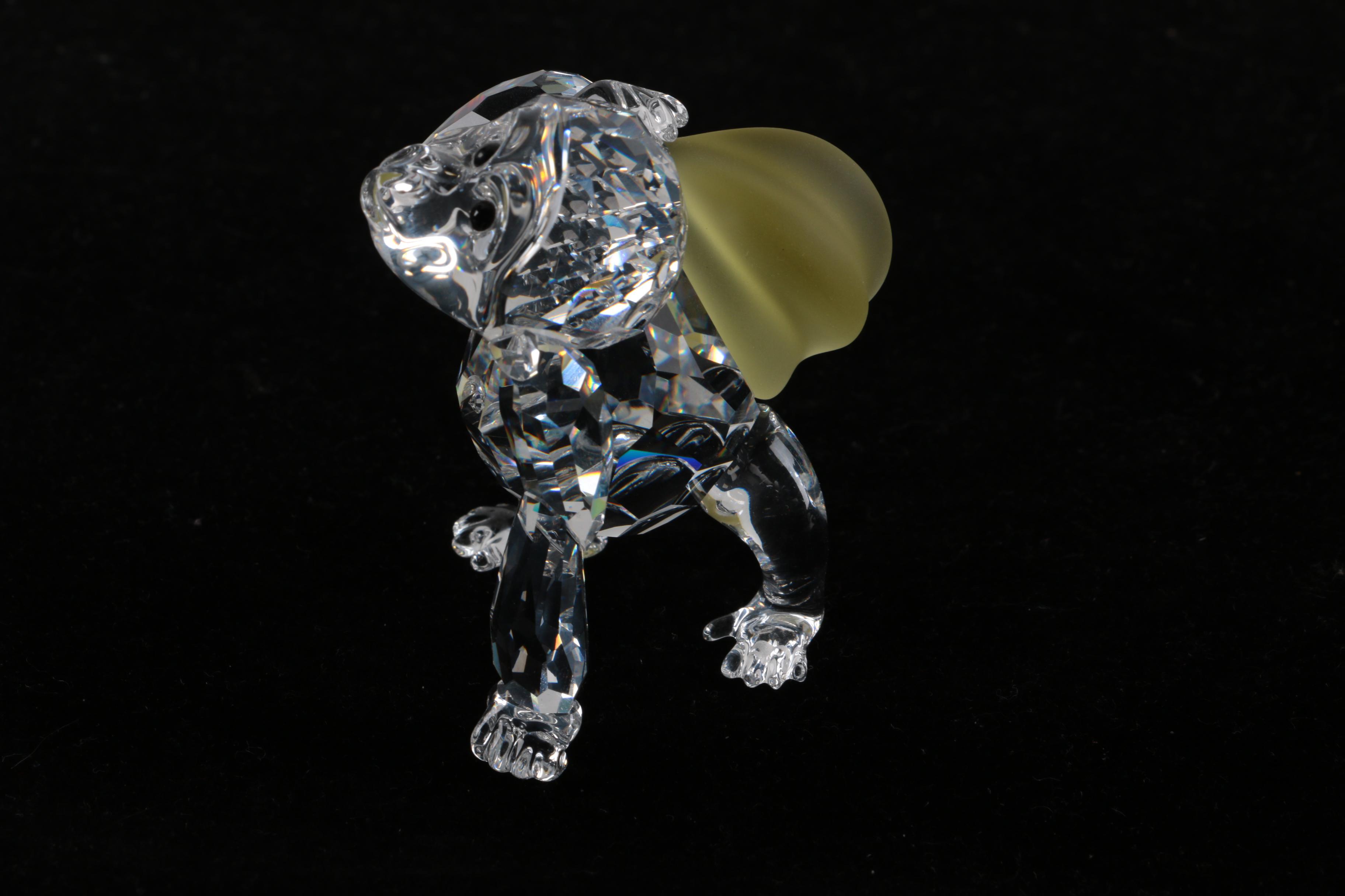 Swarovski Crystal "Young Gorilla" With Bananas Figurine