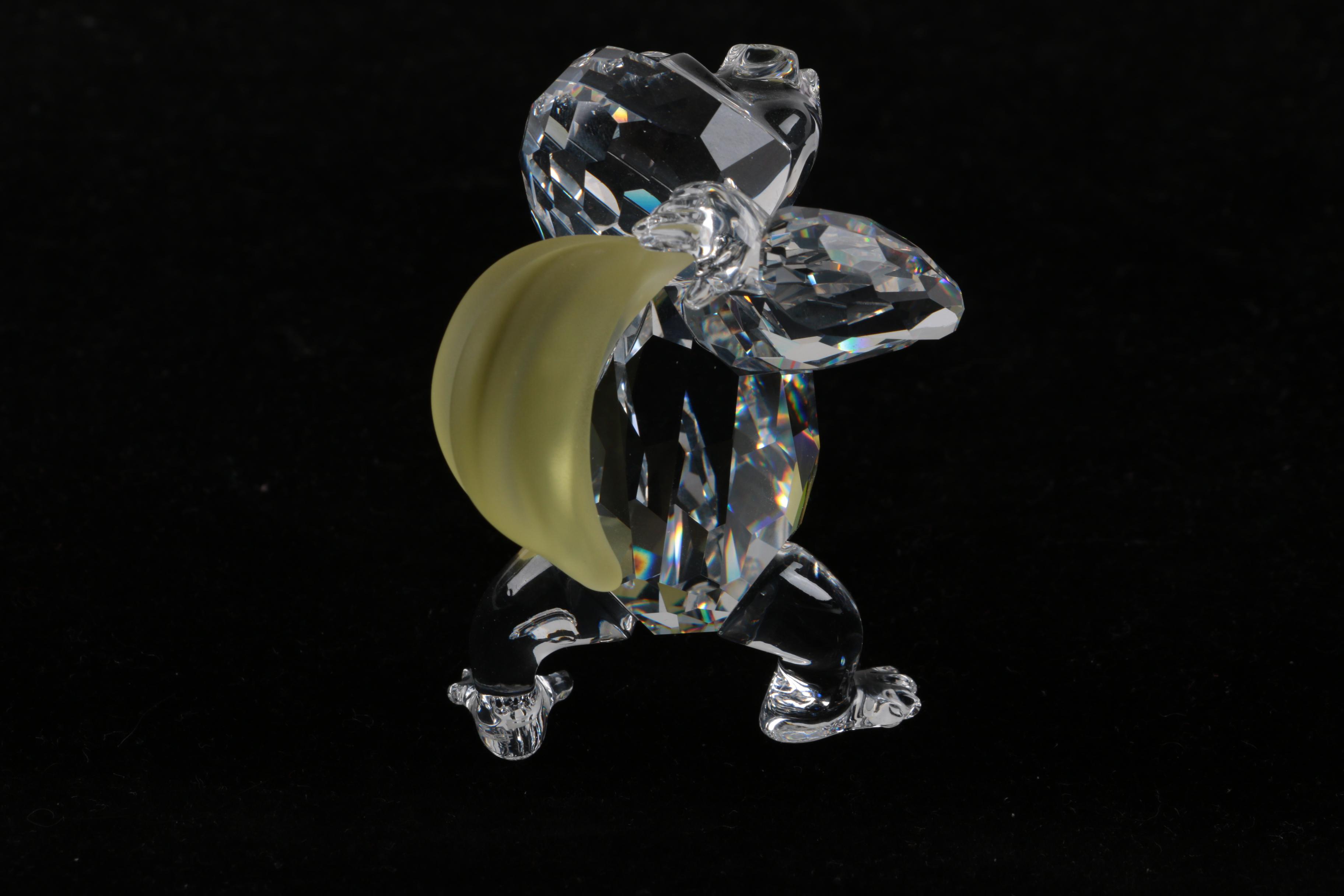 Swarovski Crystal "Young Gorilla" With Bananas Figurine