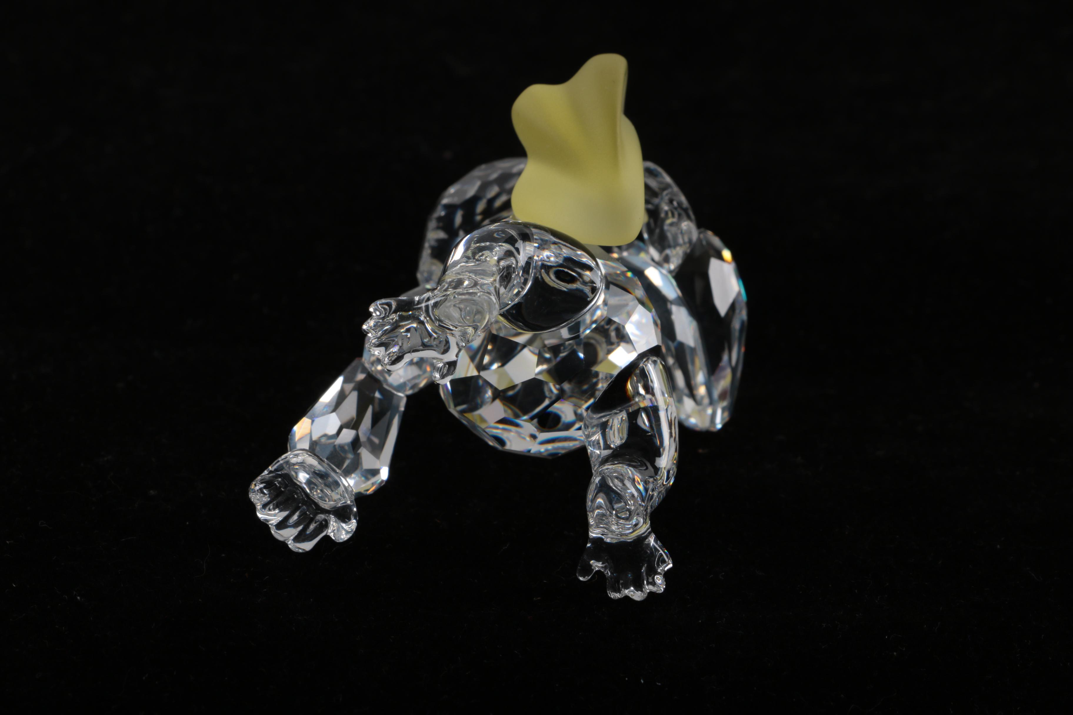 Swarovski Crystal "Young Gorilla" With Bananas Figurine