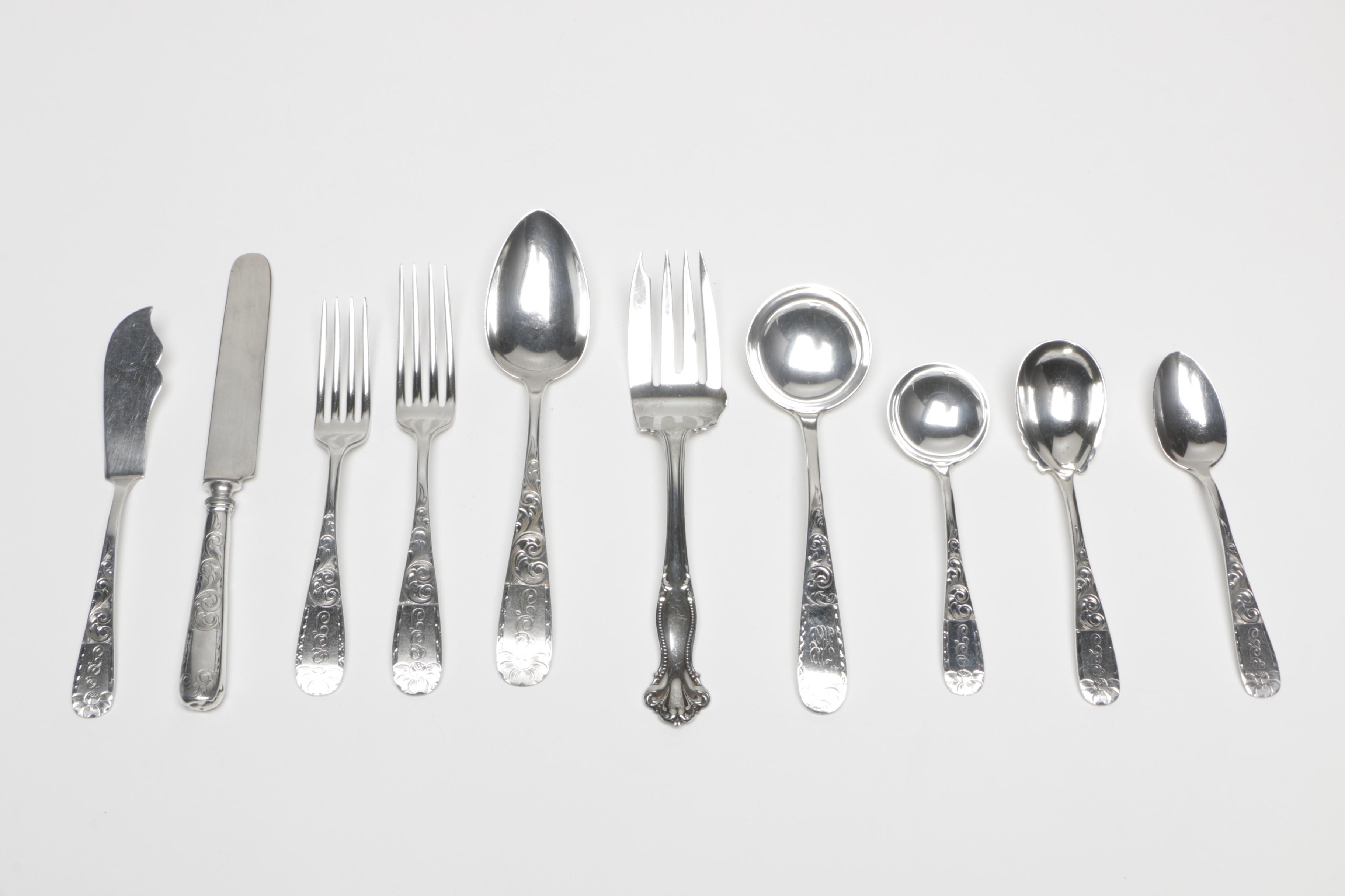 Late 19th Century Justis & Armiger Sterling Silver Flatware Set