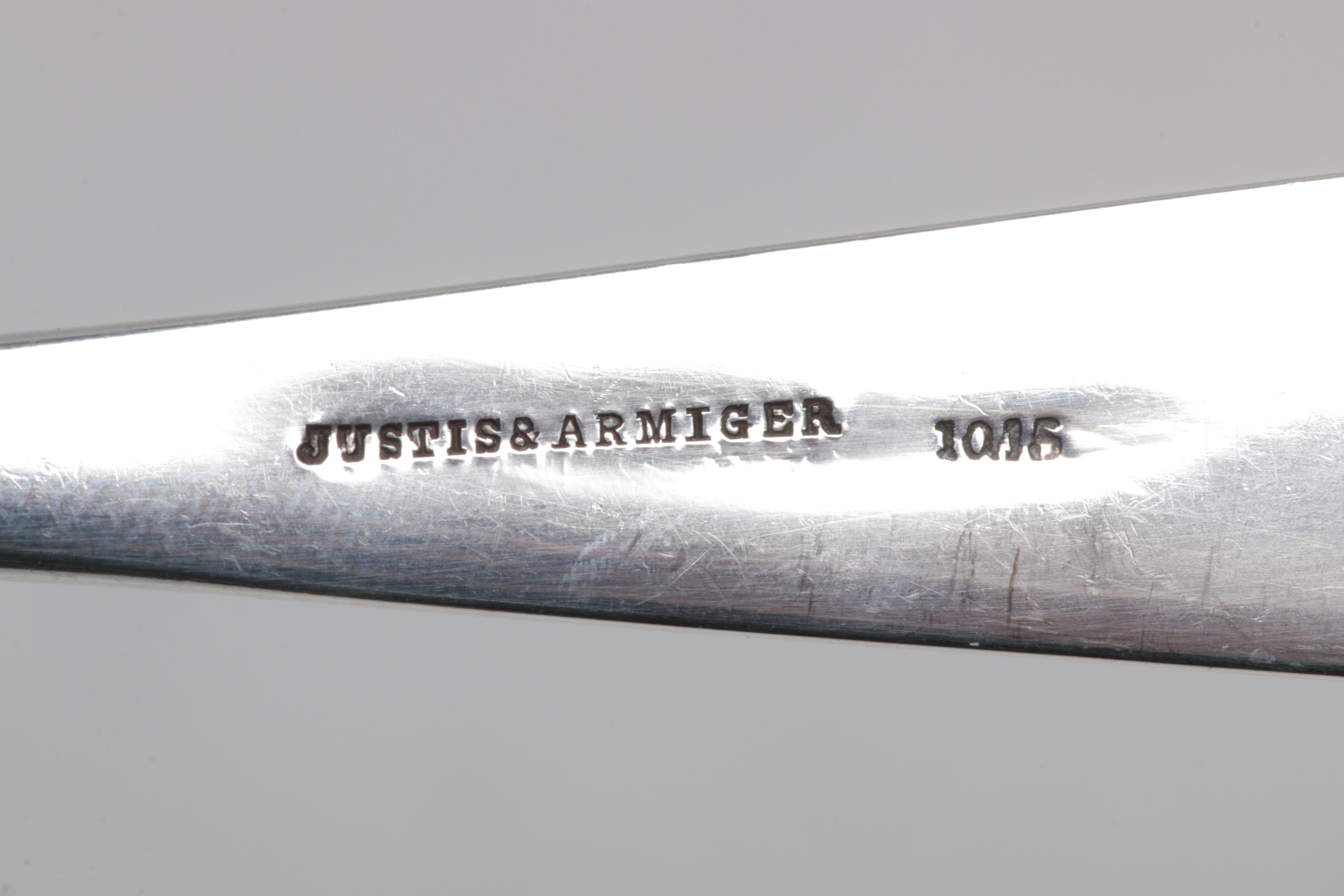 Late 19th Century Justis & Armiger Sterling Silver Flatware Set