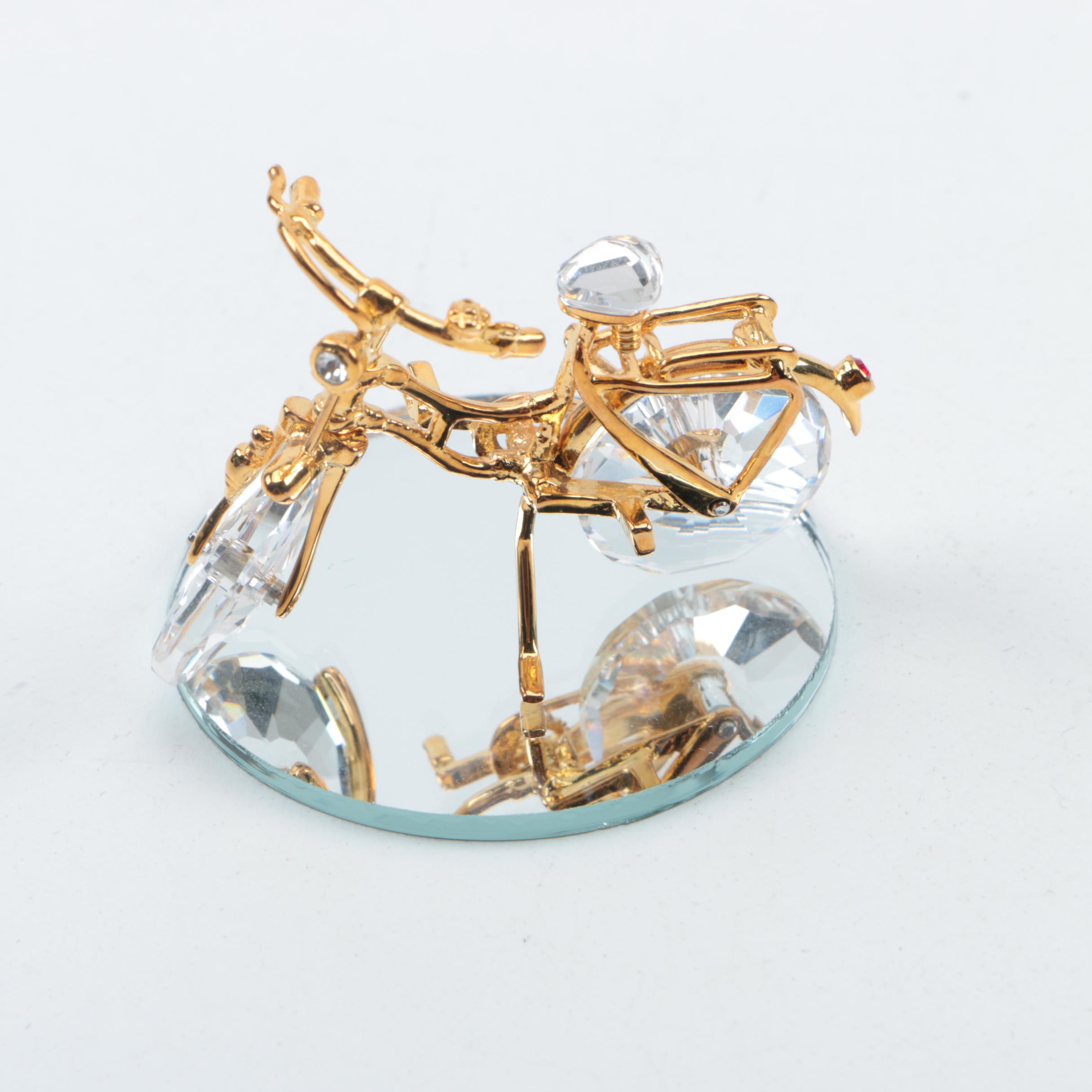 Swarovski "Classics Collection" Crystal Bicycle Figurine with Mirror Base