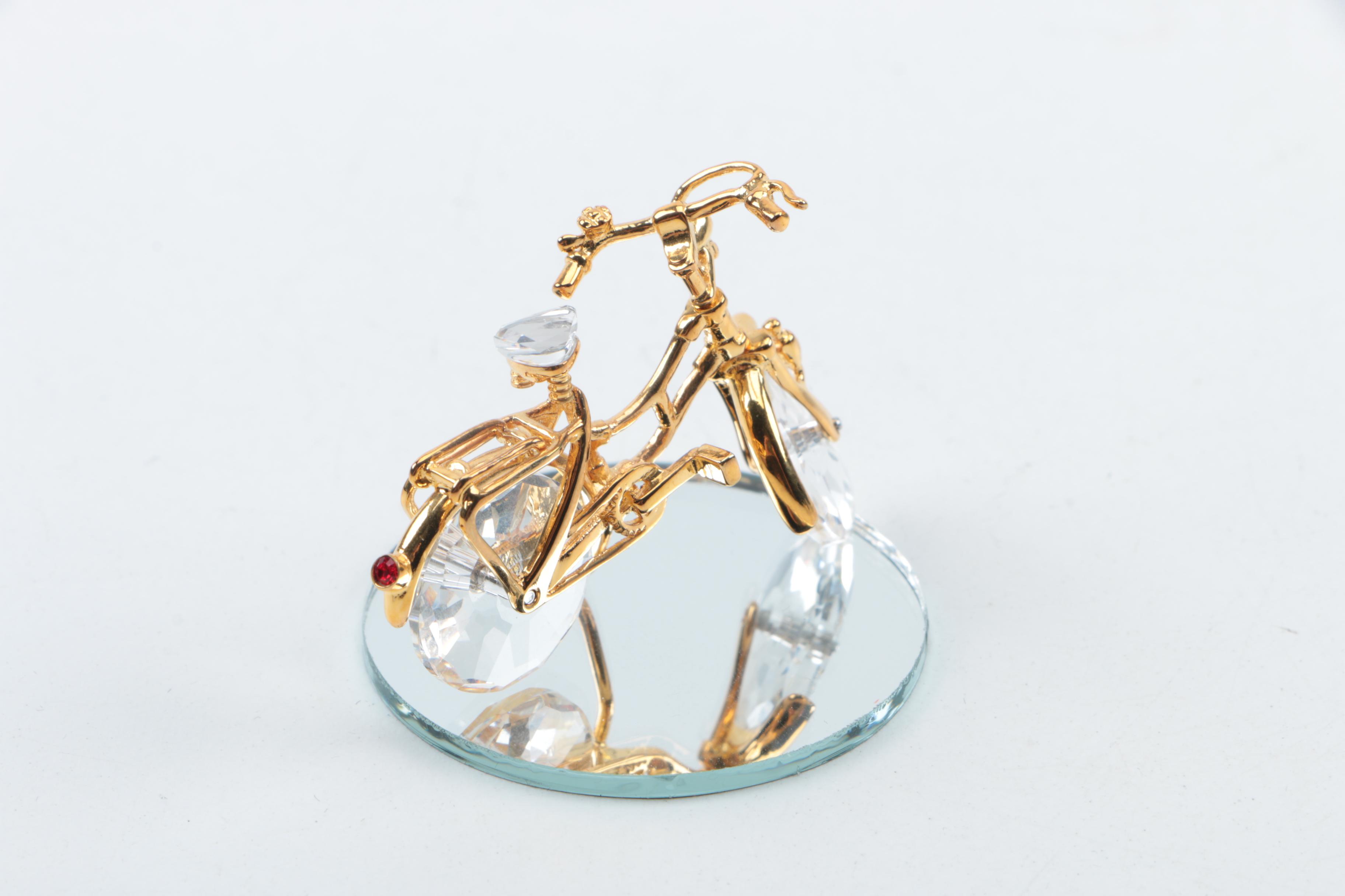 Swarovski "Classics Collection" Crystal Bicycle Figurine with Mirror Base