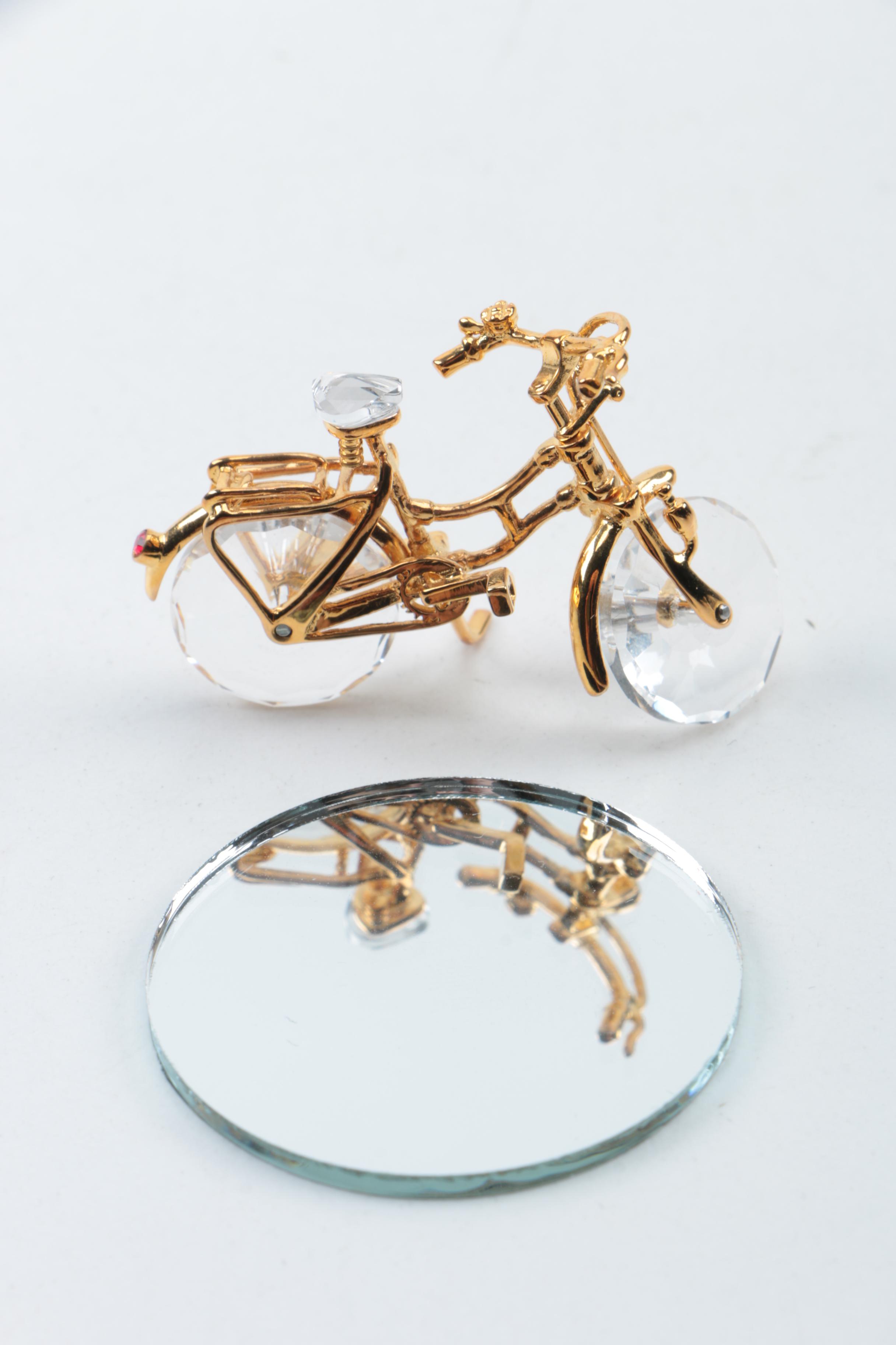 Swarovski "Classics Collection" Crystal Bicycle Figurine with Mirror Base