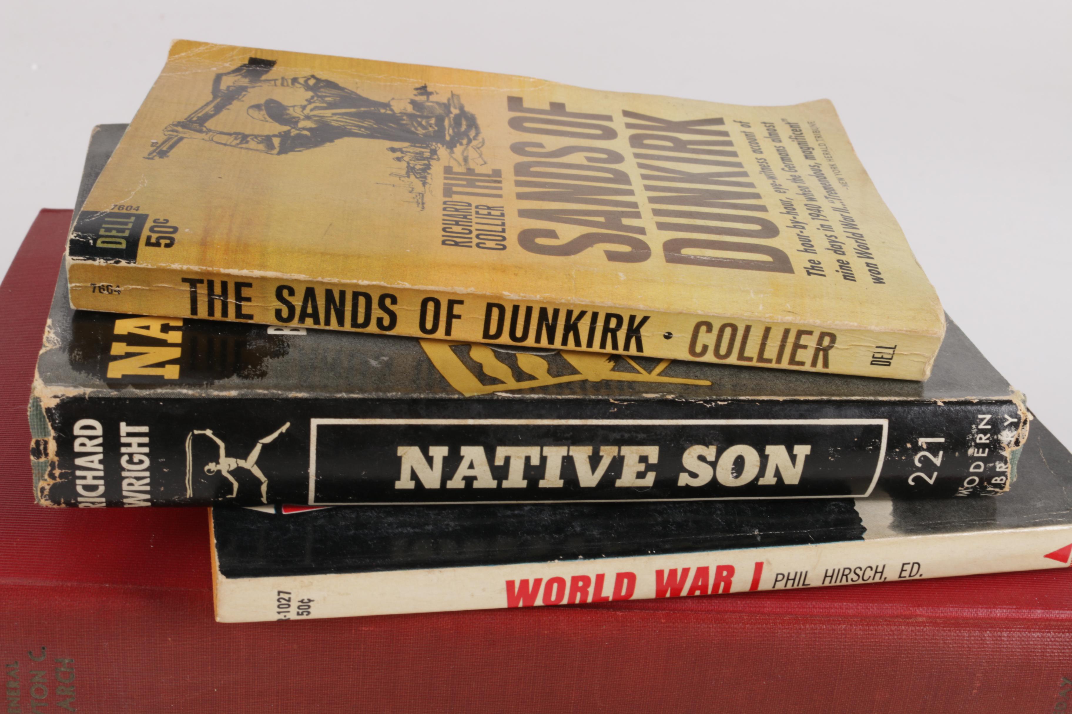 Assorted Books including "Native Son" and "The Sands of Dunkirk"