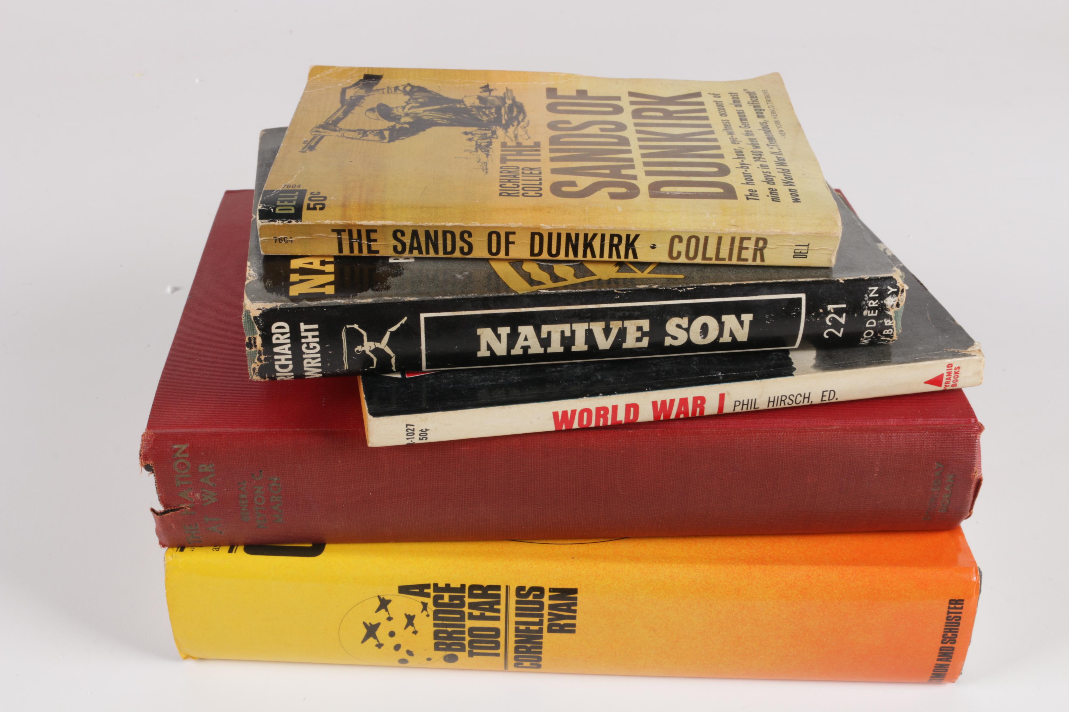 Assorted Books including "Native Son" and "The Sands of Dunkirk"