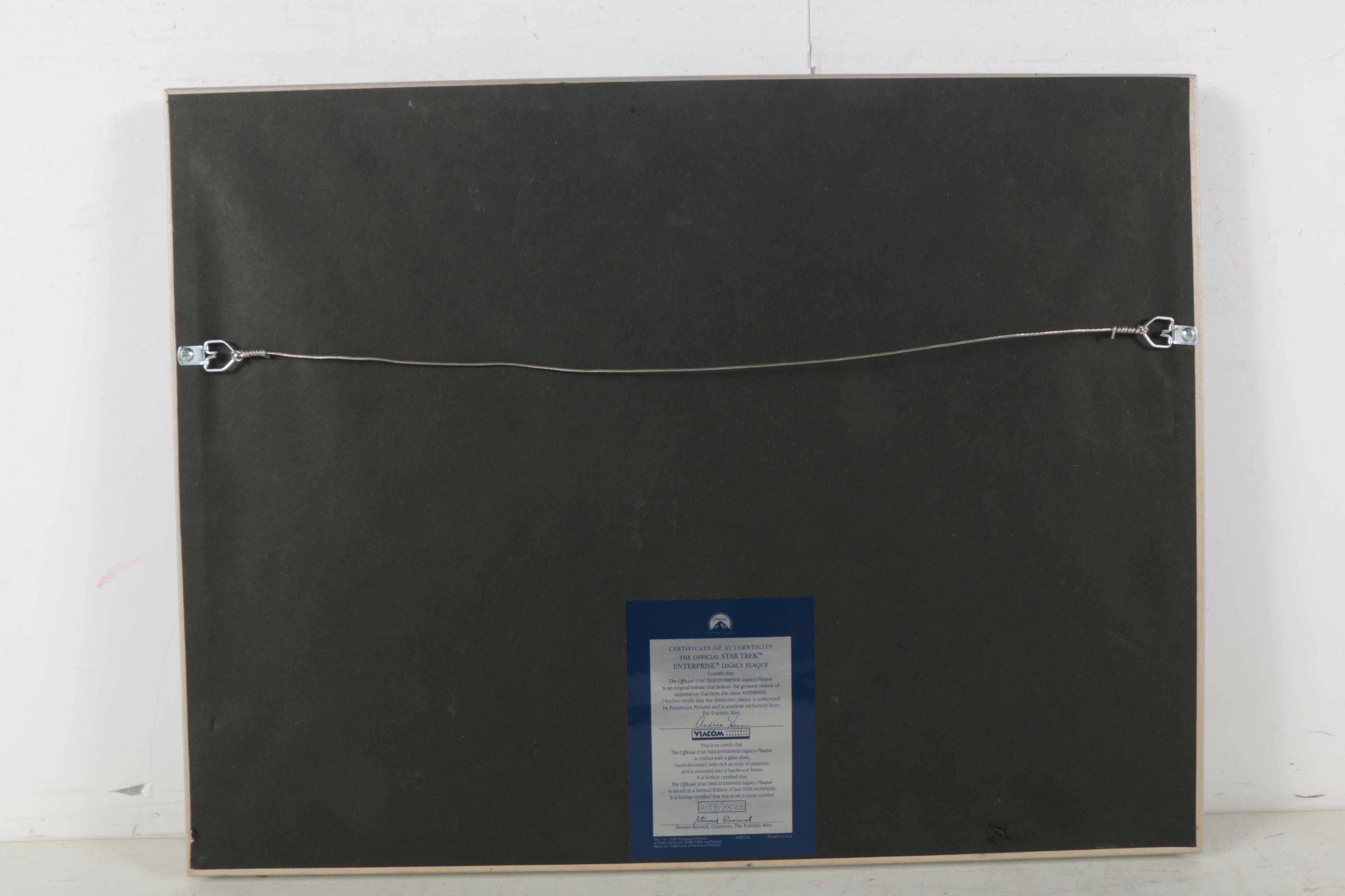 Franklin Mint Star Trek Enterprise Legacy Plaque