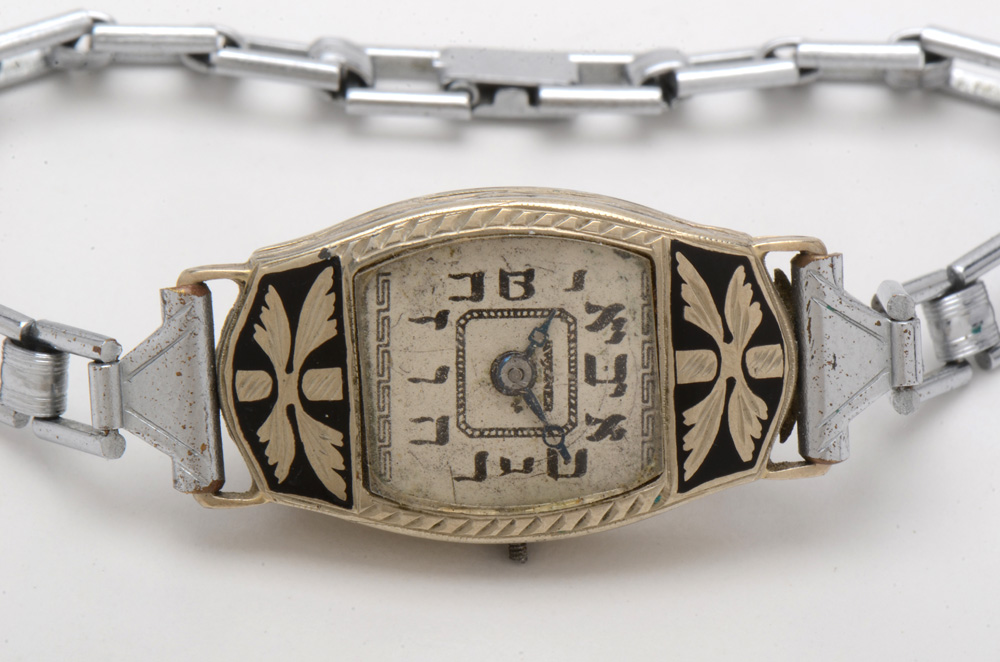 Pair of Vintage Art Deco 14K White Gold Watches with Different Bands