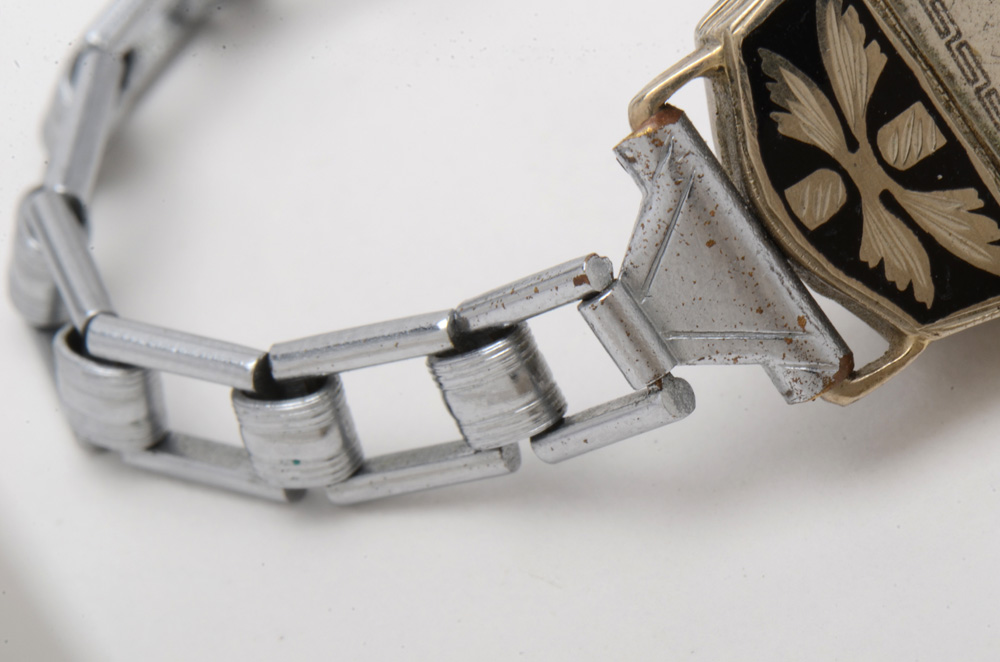 Pair of Vintage Art Deco 14K White Gold Watches with Different Bands