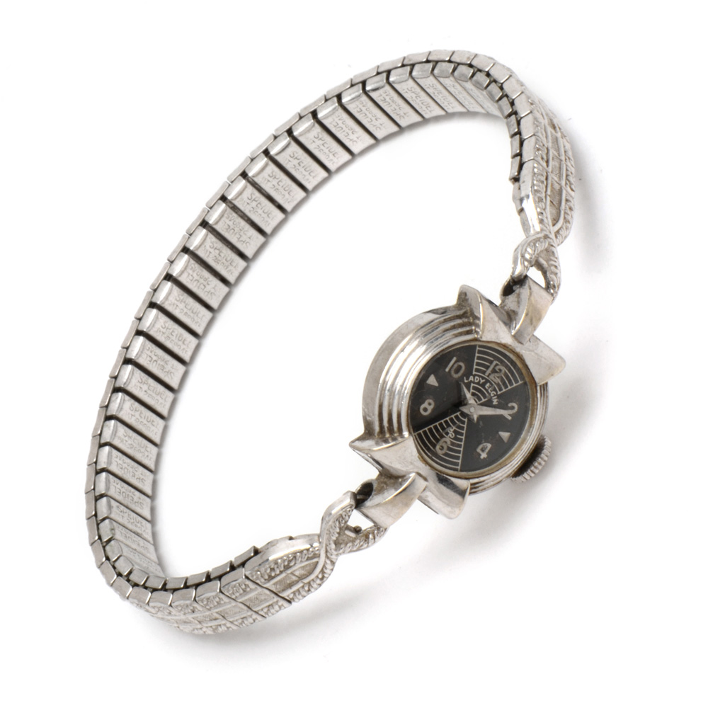 Pair of Vintage Art Deco 14K White Gold Watches with Different Bands