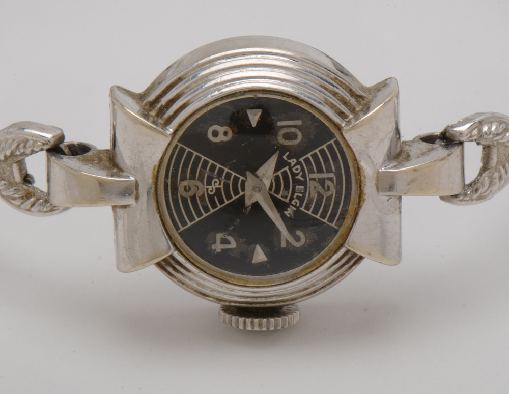 Pair of Vintage Art Deco 14K White Gold Watches with Different Bands