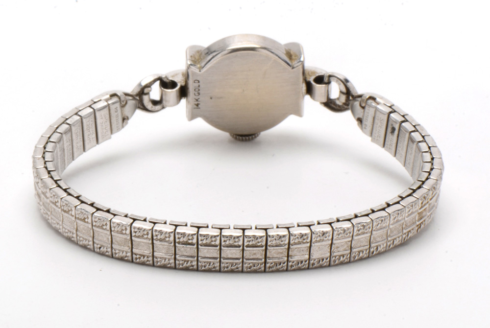 Pair of Vintage Art Deco 14K White Gold Watches with Different Bands