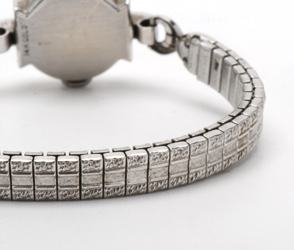 Pair of Vintage Art Deco 14K White Gold Watches with Different Bands