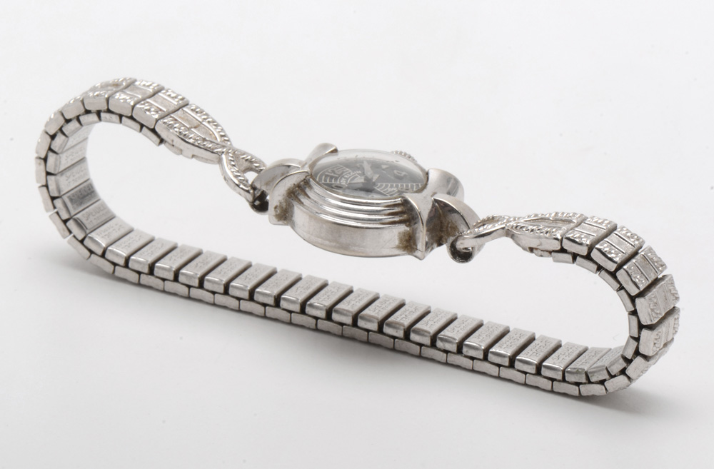 Pair of Vintage Art Deco 14K White Gold Watches with Different Bands