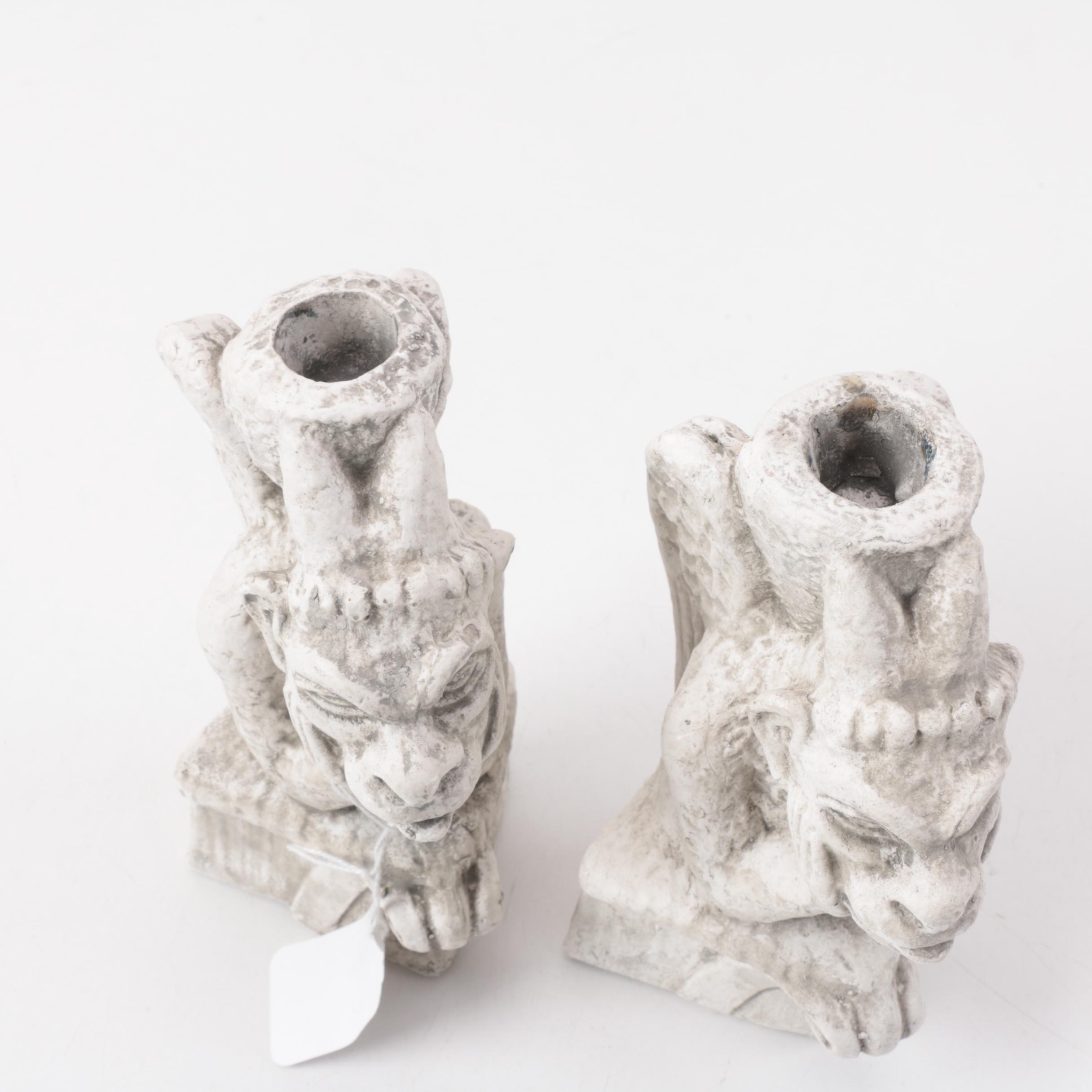 Reproduction Notre Dame Gargoyle Figurines and Candle Holders