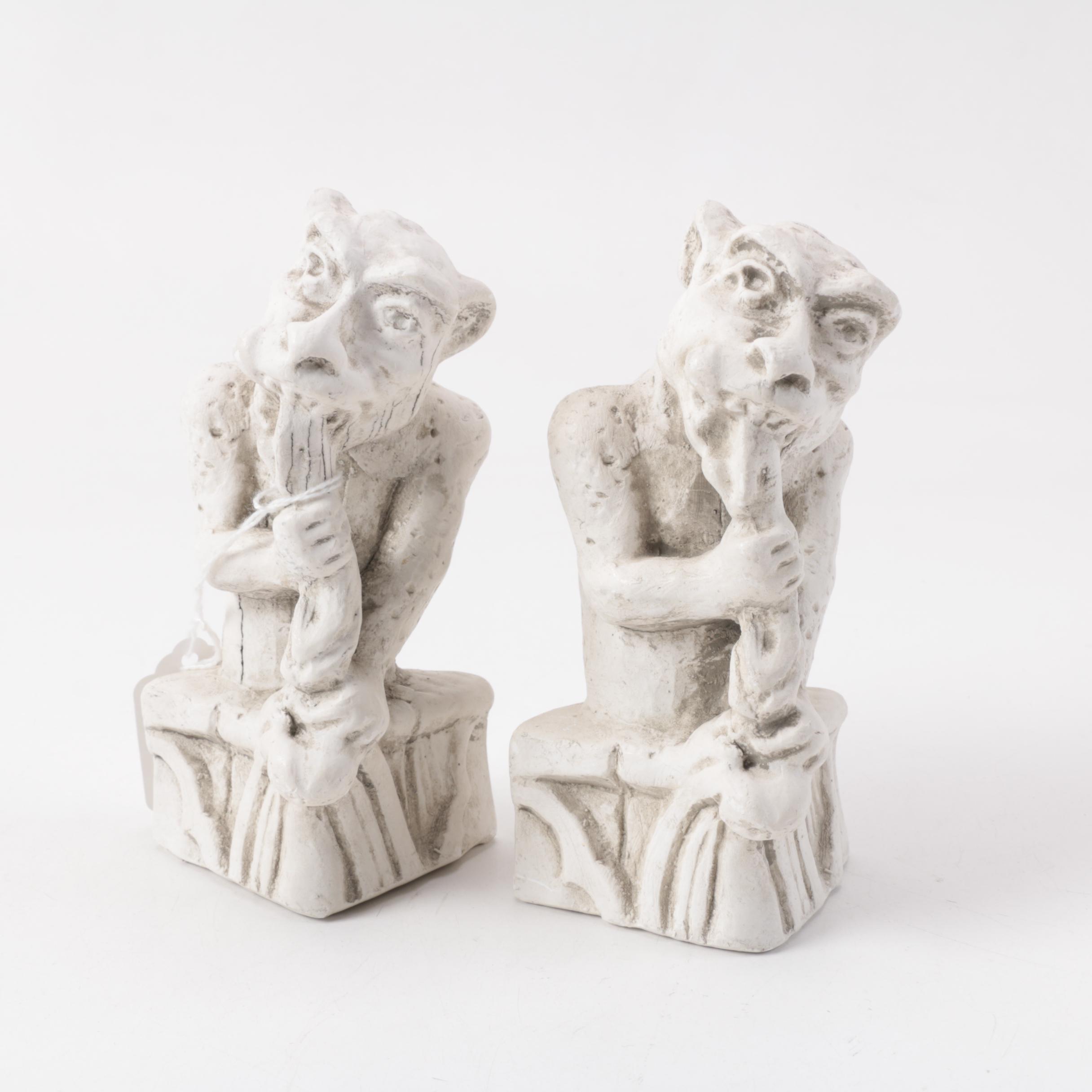 Reproduction Notre Dame Gargoyle Figurines and Candle Holders