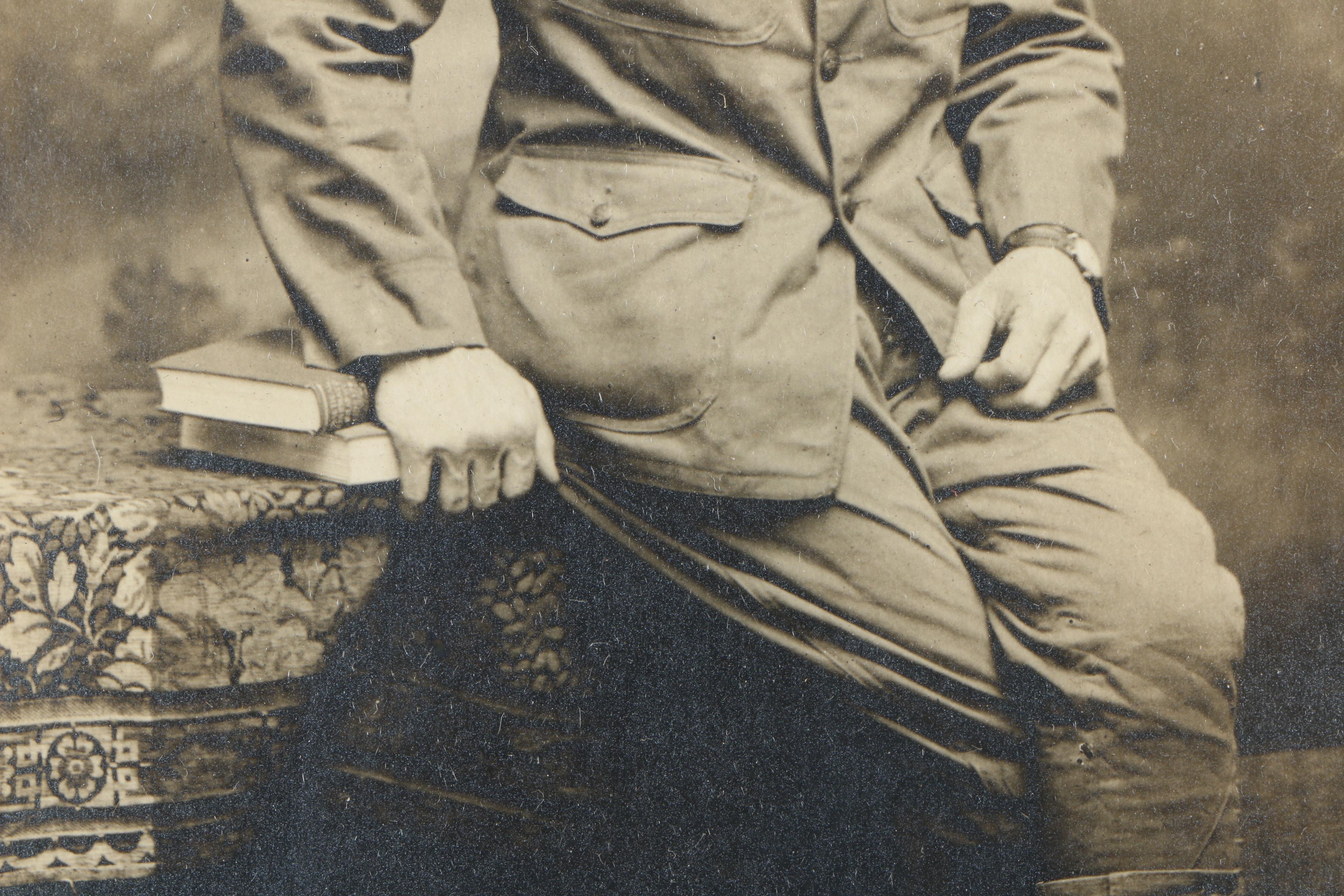Early 20th Century Gelatin-Silver Portrait of Soldier