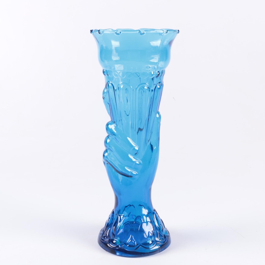 Vintage Glass Hand Holding Vase