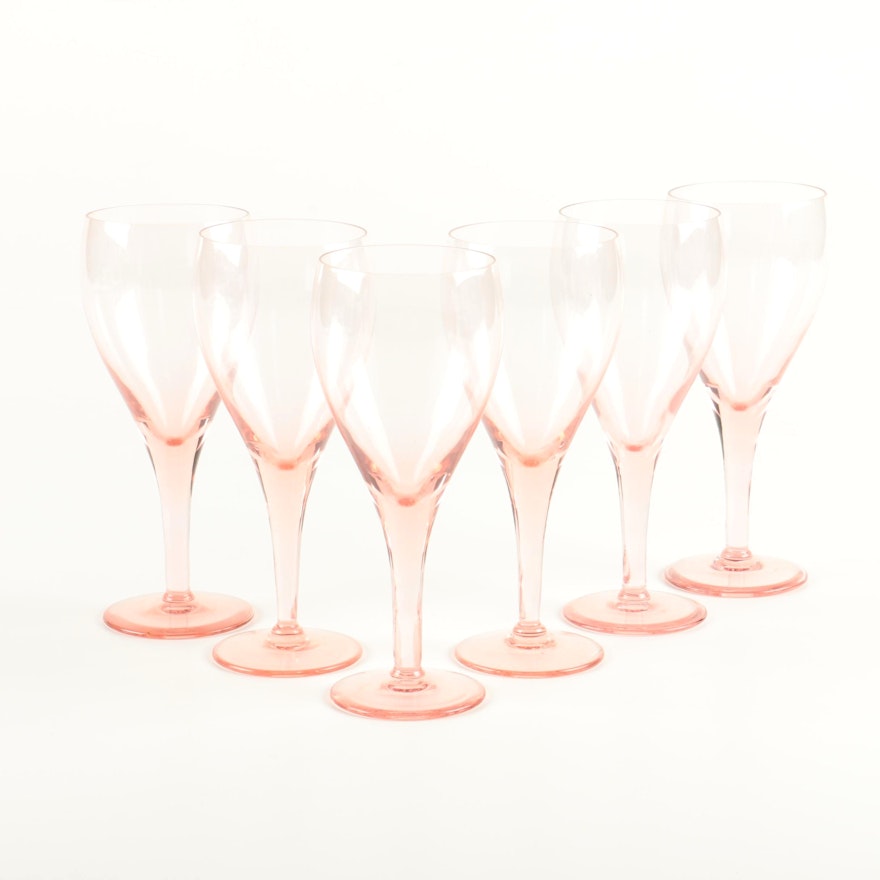 Collection of Pink Glass Stemware