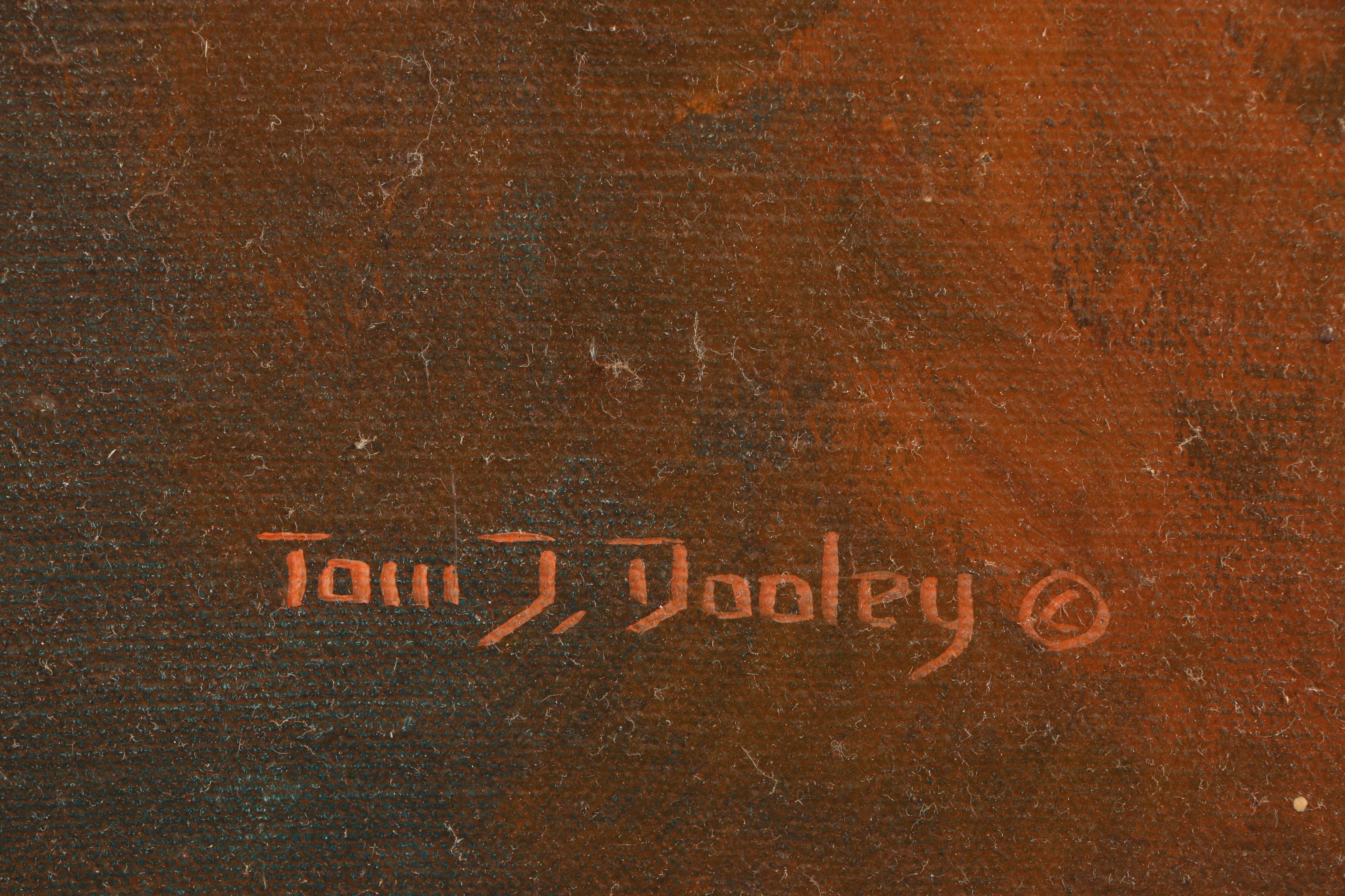 Tom J. Dooley Oil Painting of Man in Native American Attire