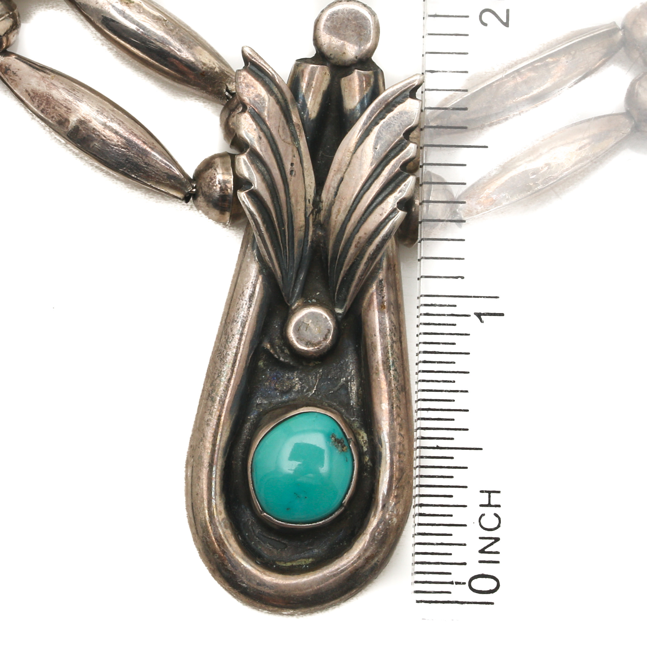 Harry Plummer Navajo Native American Sterling Silver Turquoise Necklace